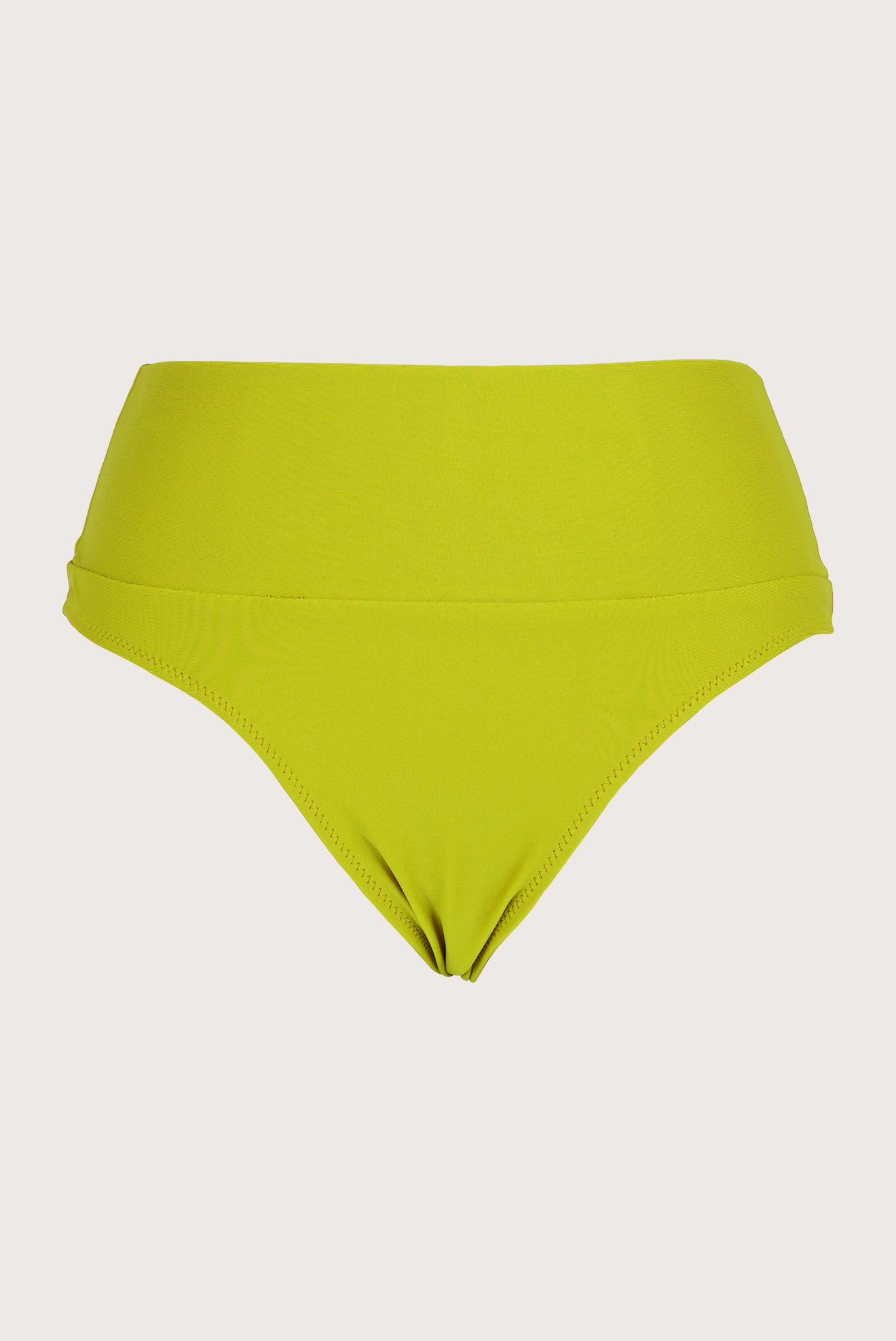 High-Waist Wide Band Bottom Greenish Yellow