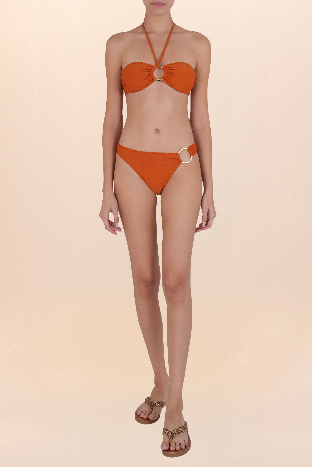Strapless Bikini Top Fox Orange