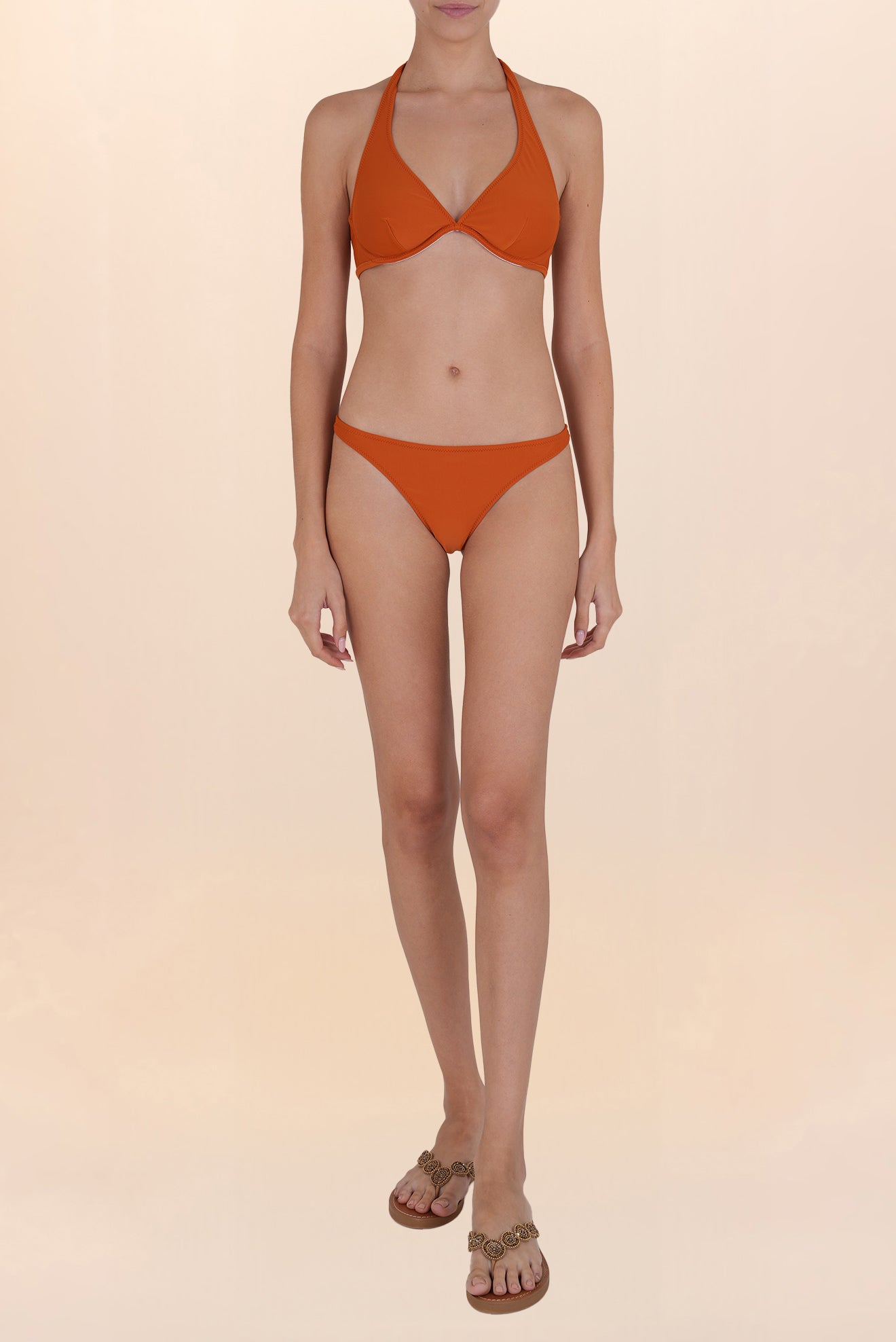 Top Halter Corsetero Fox Naranja