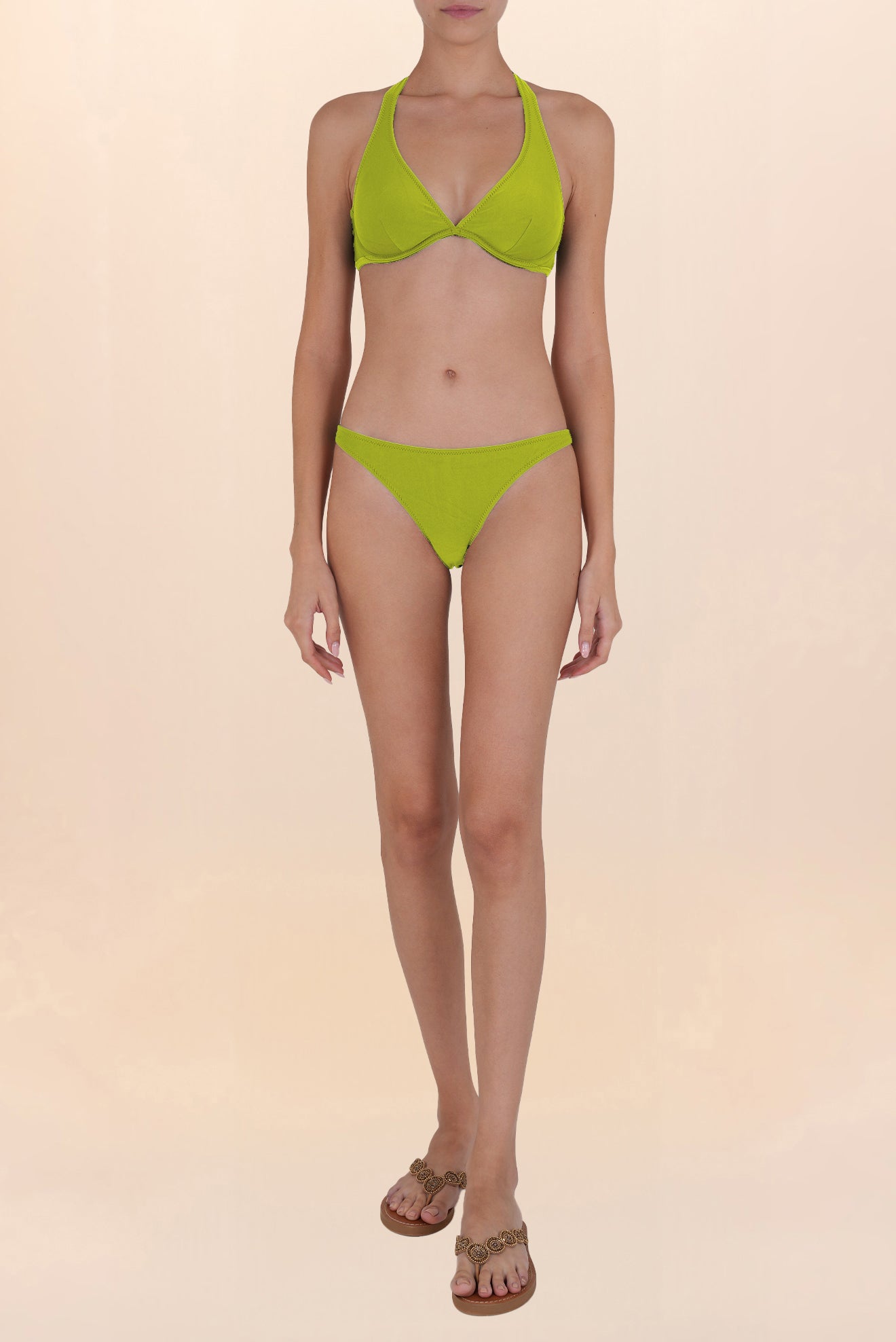 Halter Corset Bikini Top Joker Lime Green