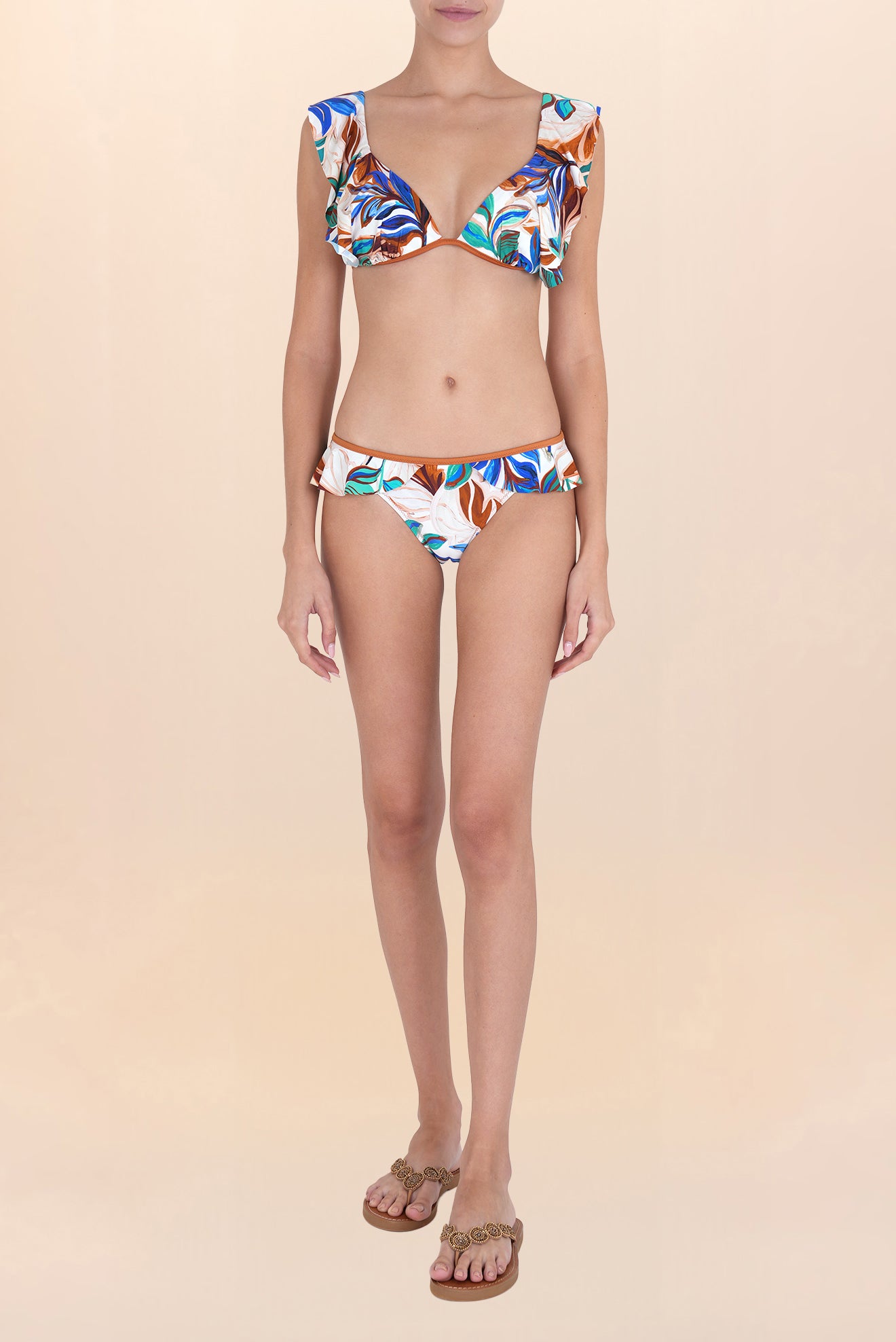 Ruffled Trim Bikini Bottom Metz