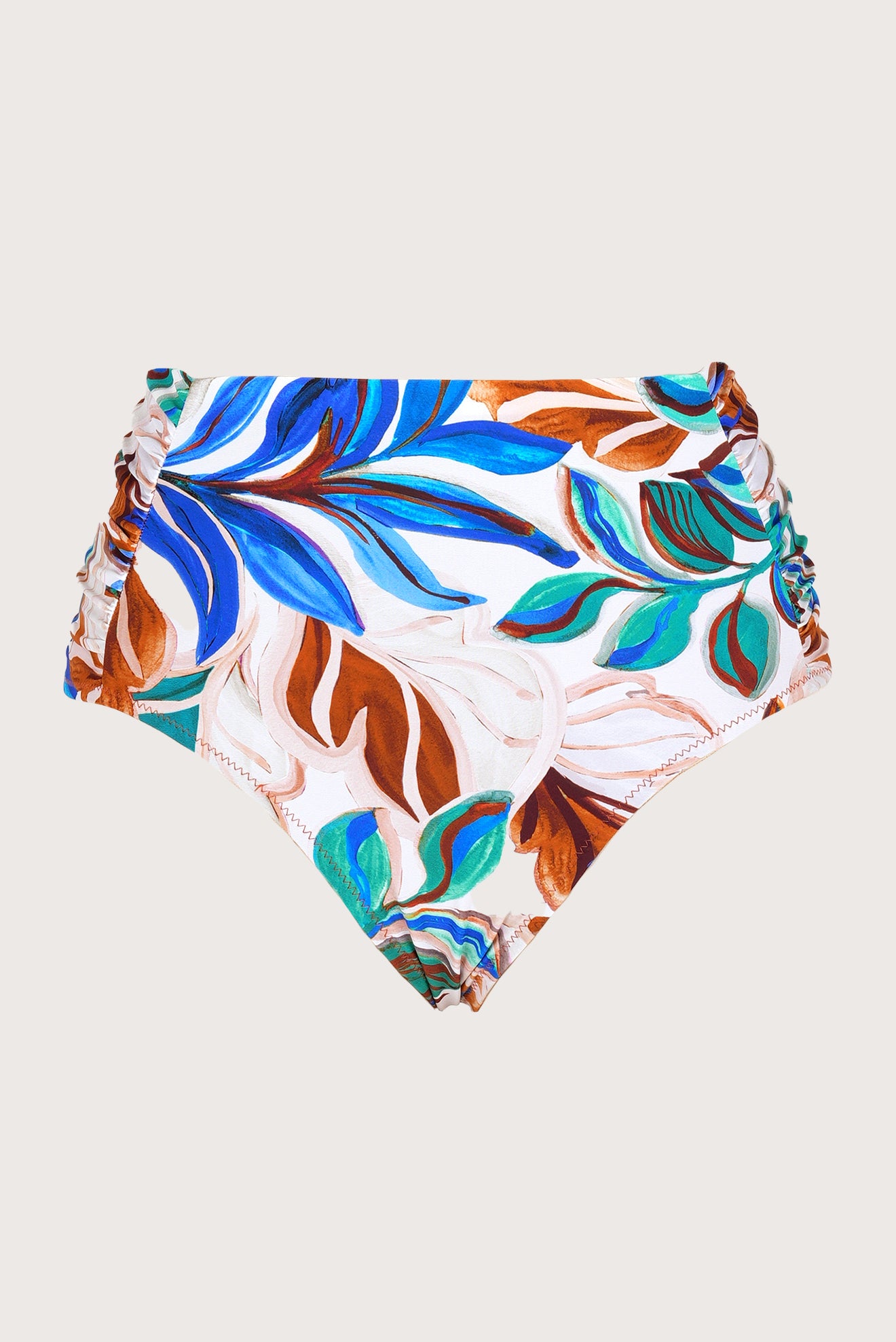 Ruched High-Waist Bikini Bottom Metz