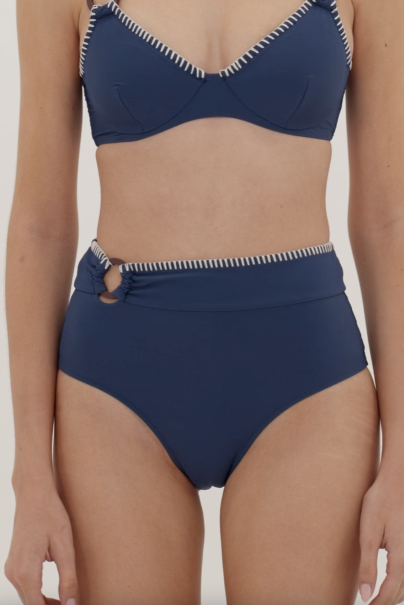 High-Waist Ring Bottom Sarzay Blue
