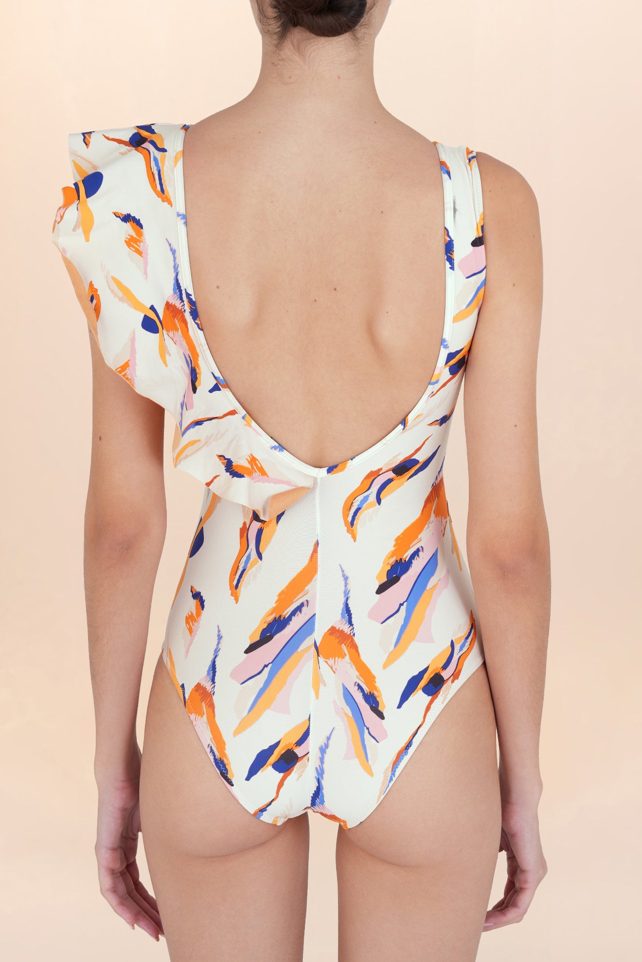 Calais Cross-Front Ruffle One-Piece