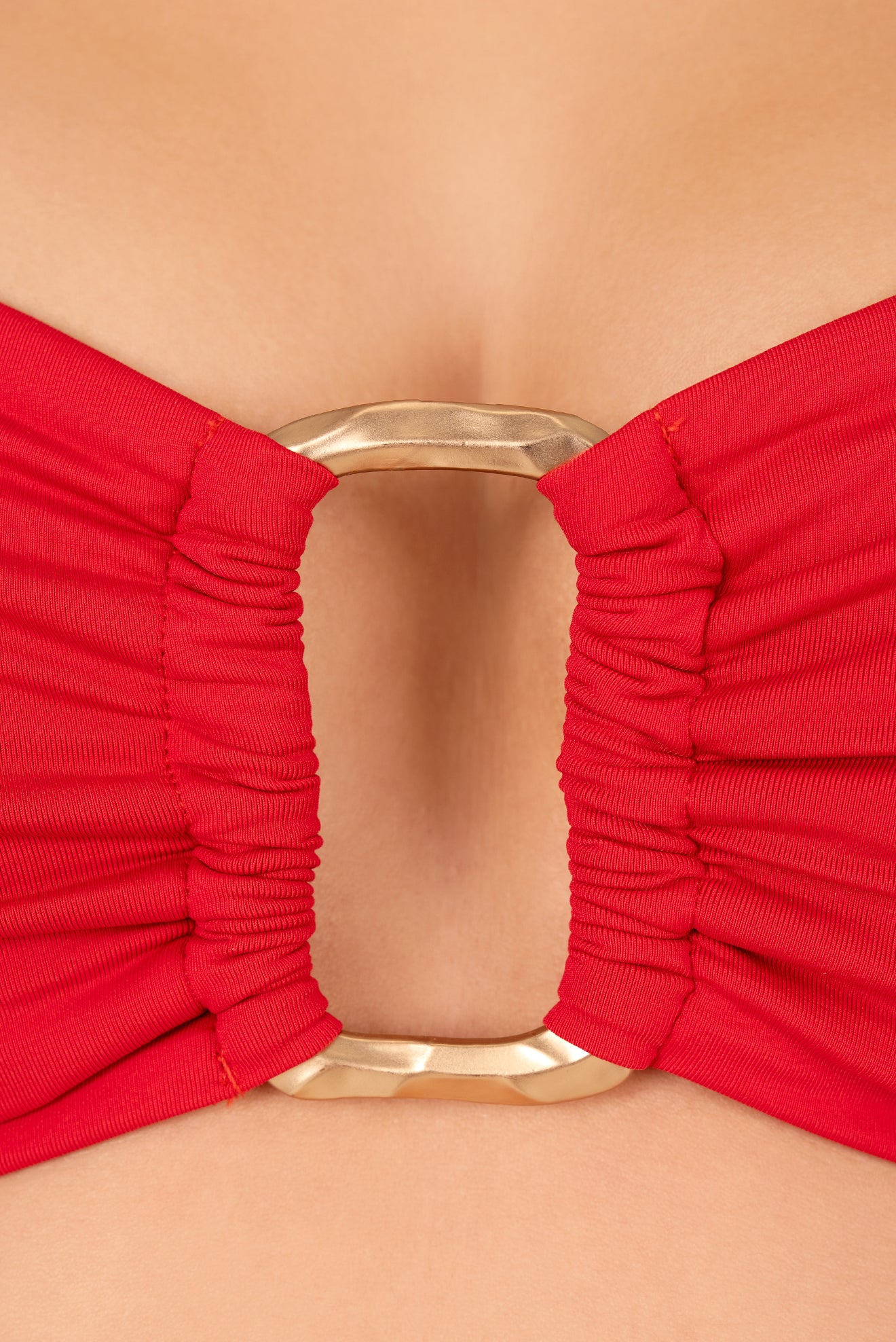 Red Buckle Bandeau Top