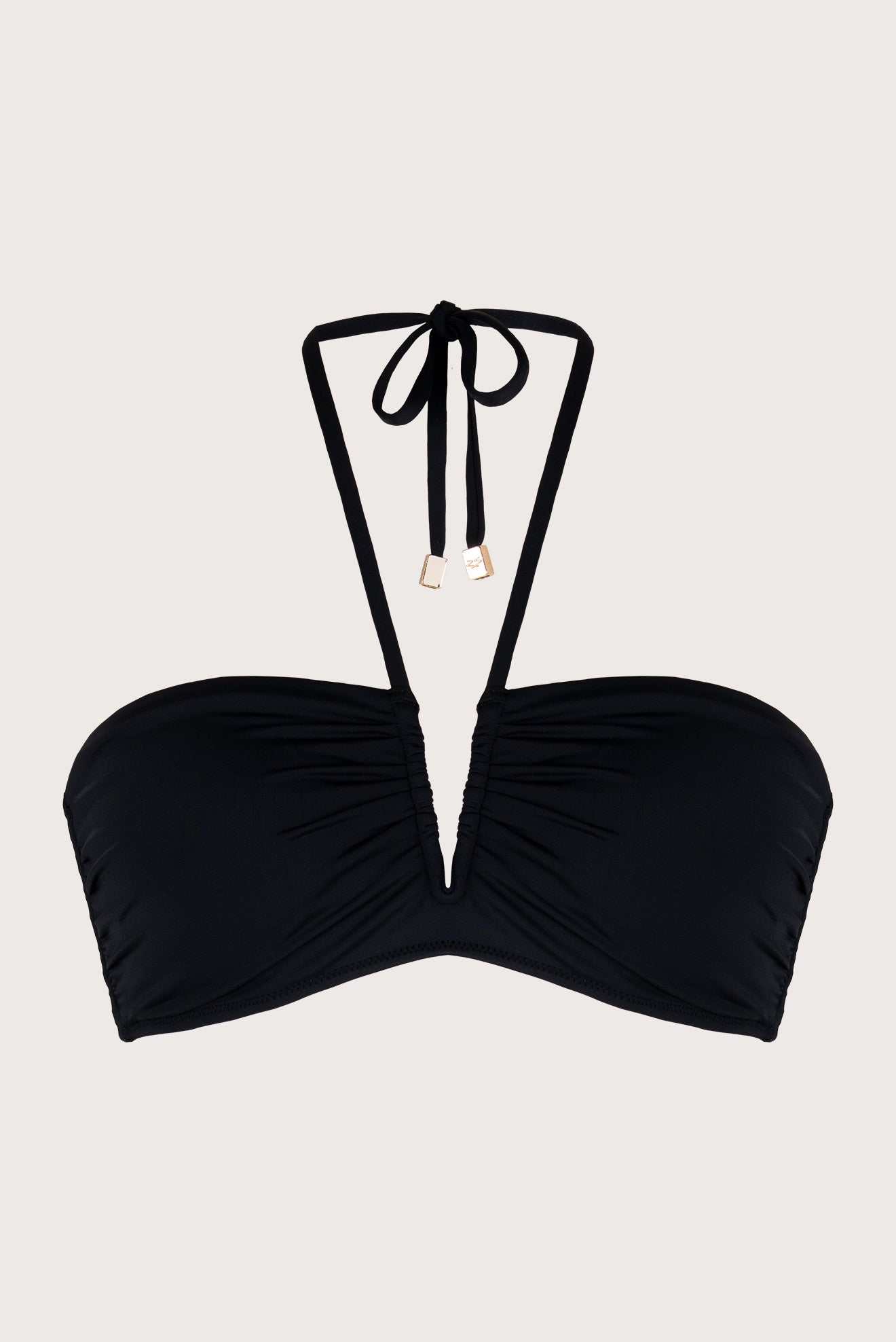 Top V Bandeau Breteles Negro