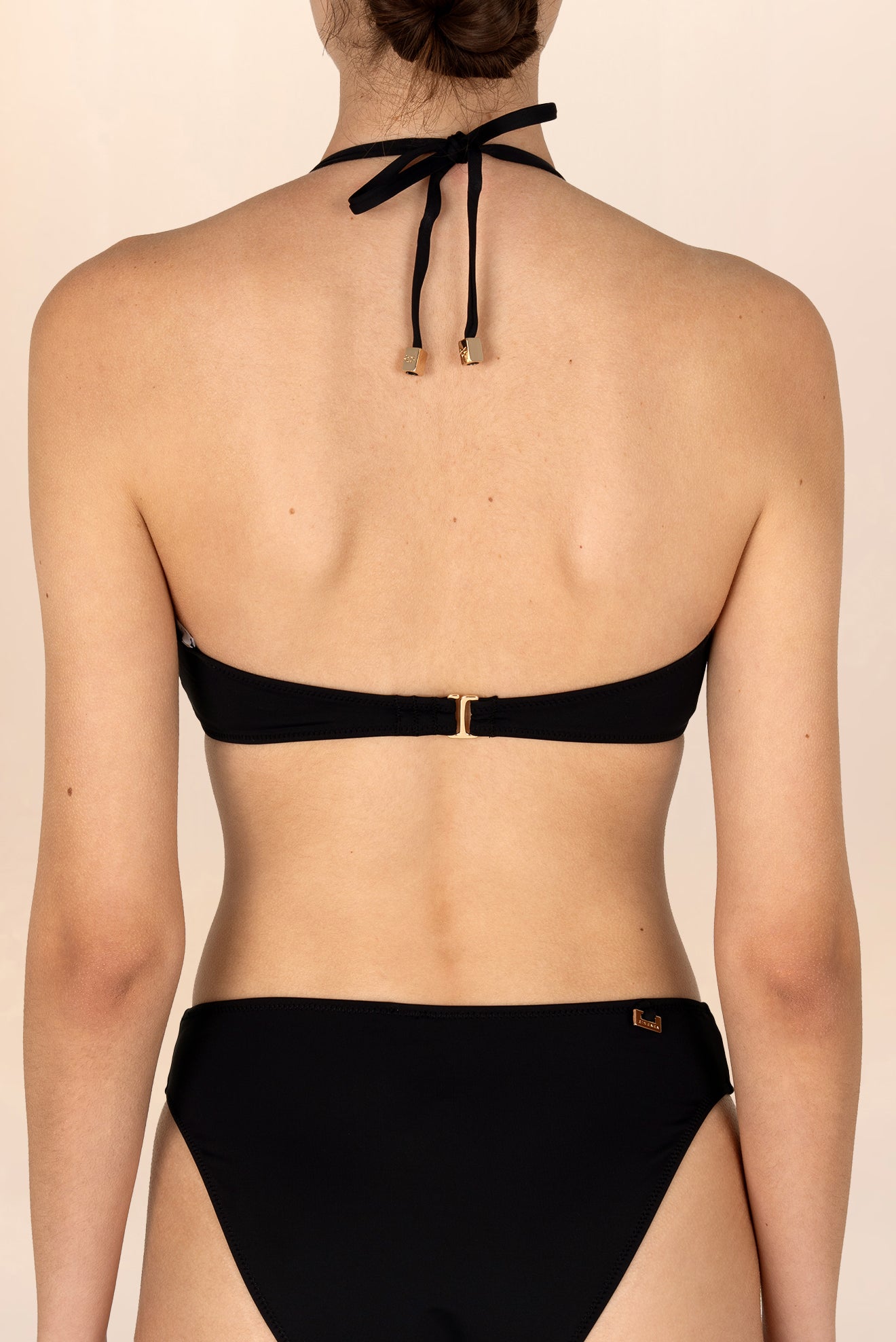 Top V Bandeau Breteles Negro