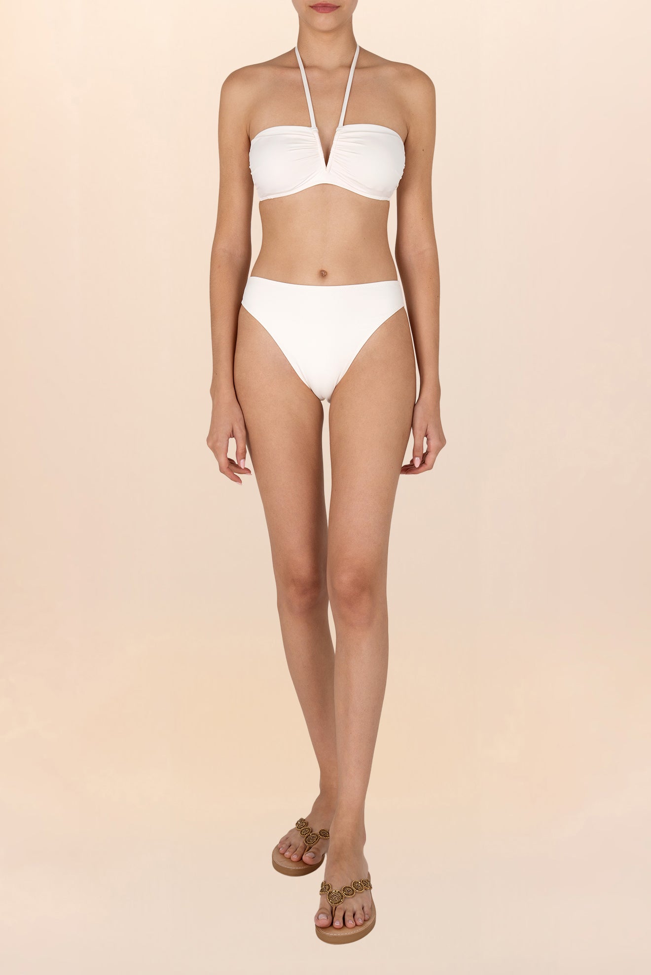 Bandeau V-Strap Top Off White