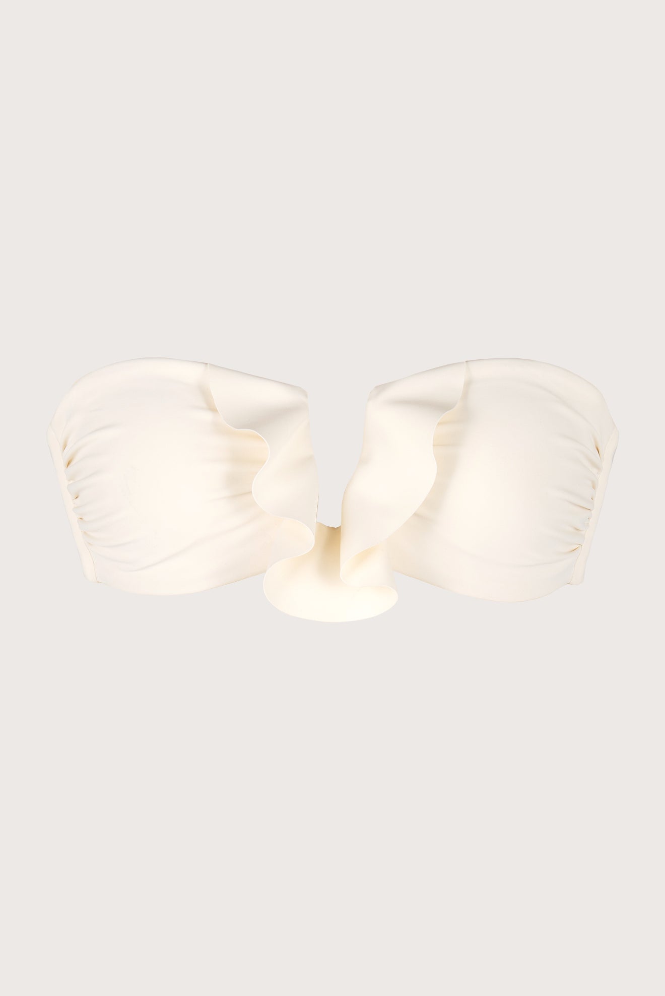 Lyon Liso Ruffle Bandeau Top Off-White
