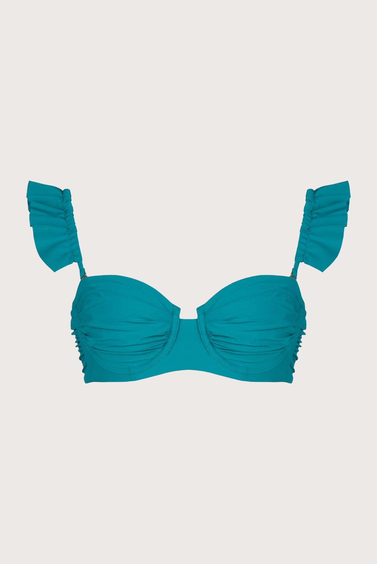 Top Volado Versalles Turquesa