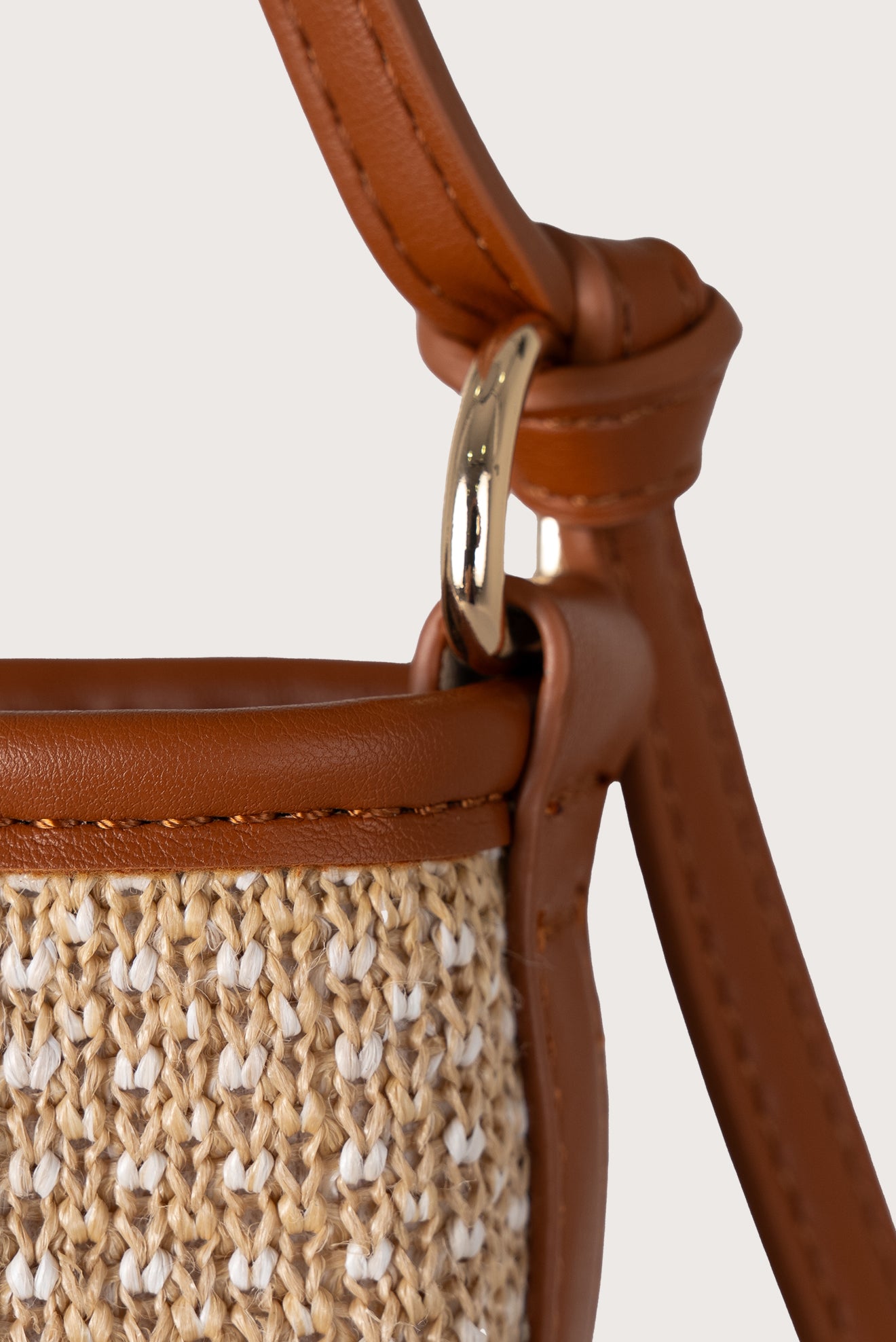 Bolsa Satchel Straw Camel