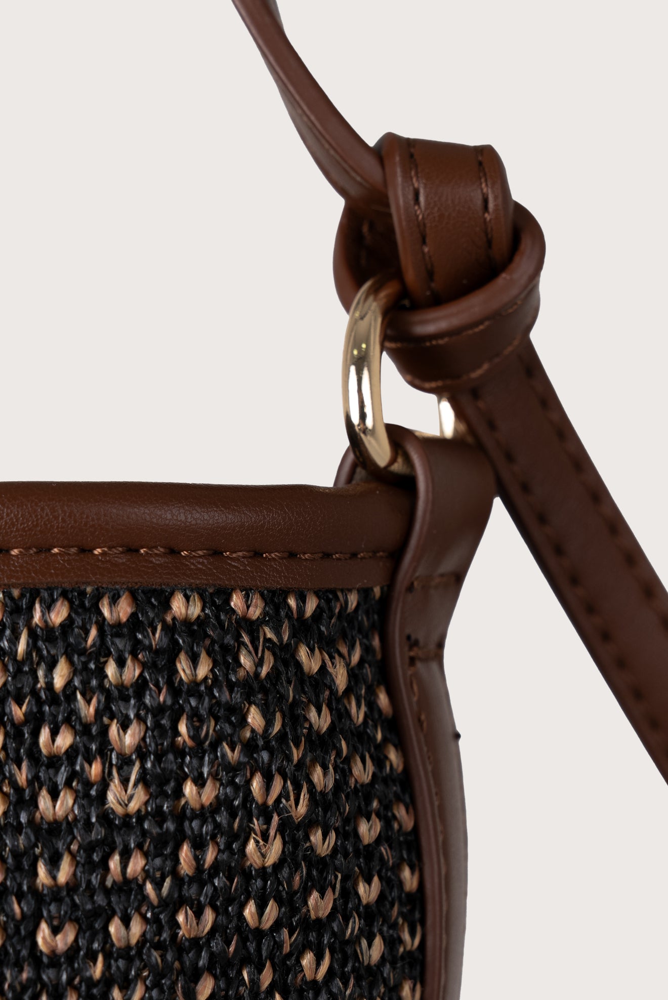 Bolsa Satchel Straw Café