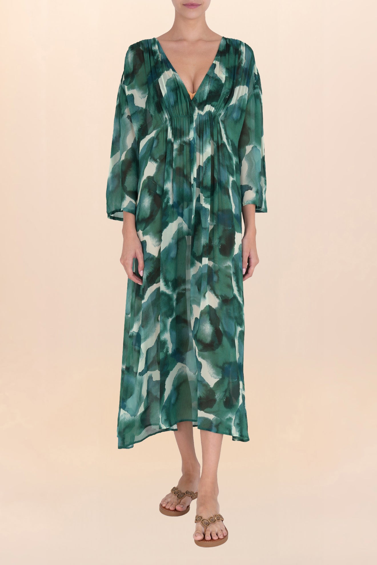 Kaftán Largo Cluis - Tela Ligera y Movimiento Natural