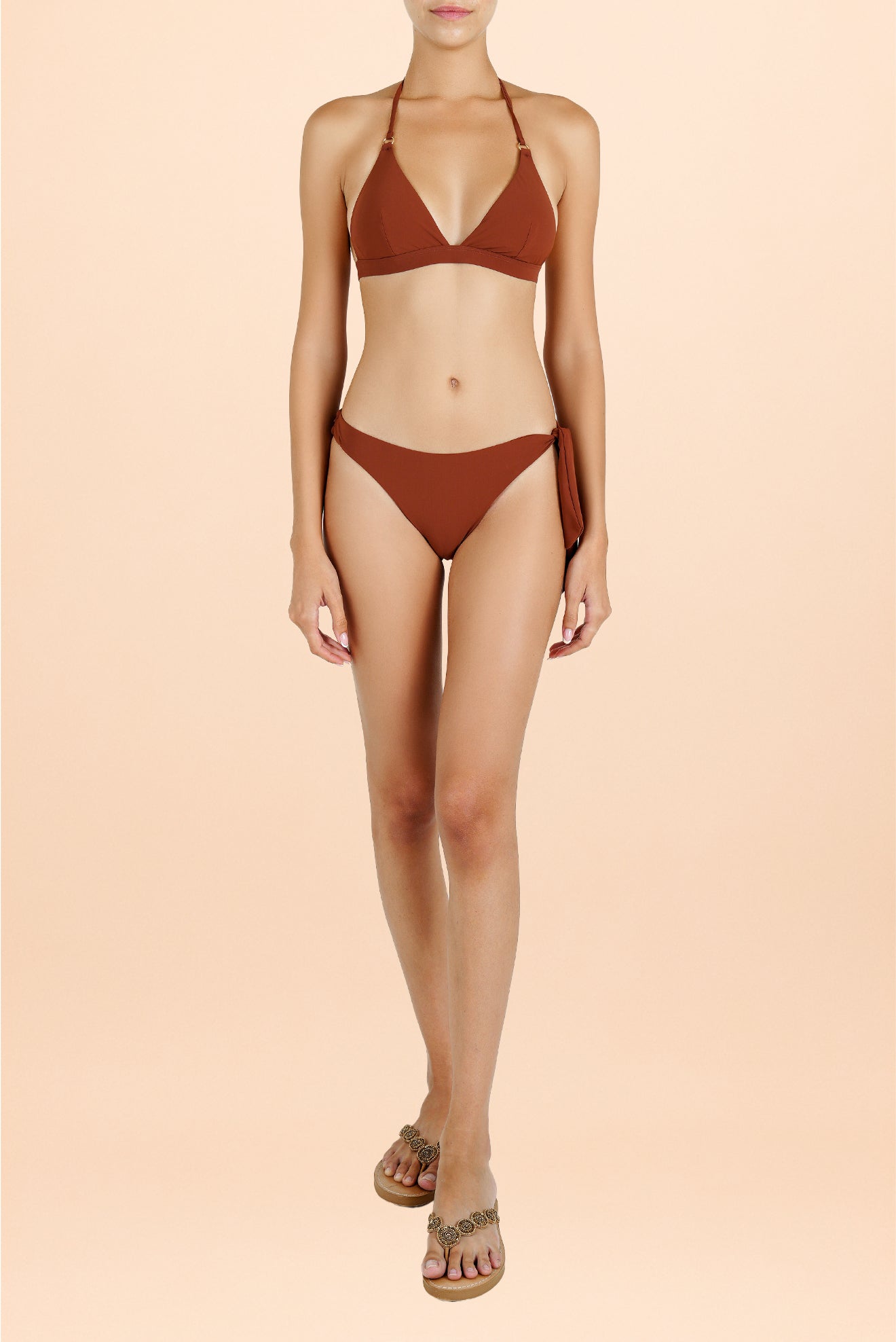 Calzón Coleta Cumaseba Terracota - Bikini Ajustable
