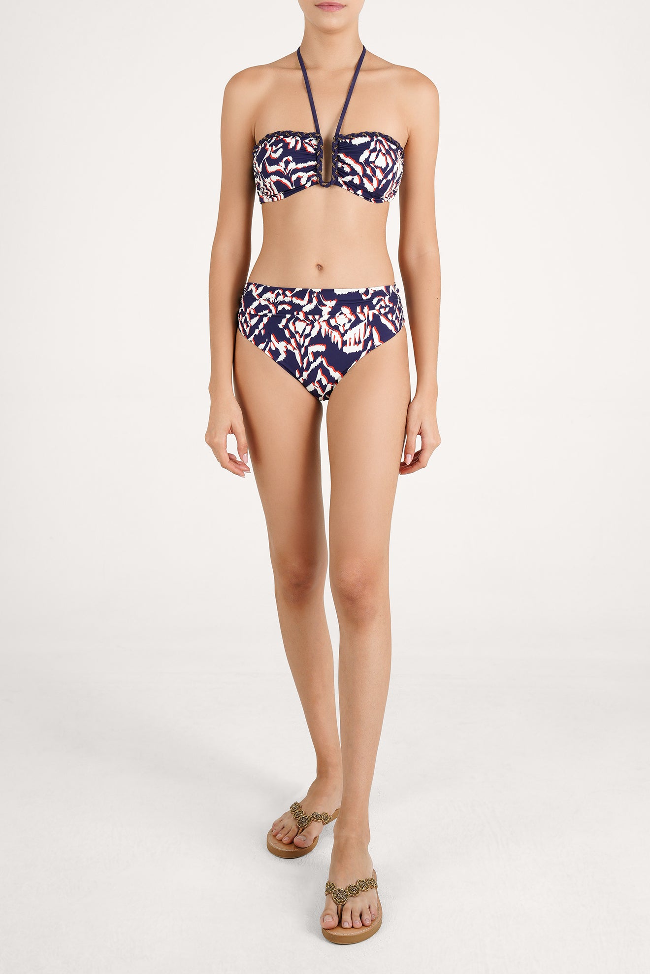 Lazuli High-waisted Rushed Bikini Bottom