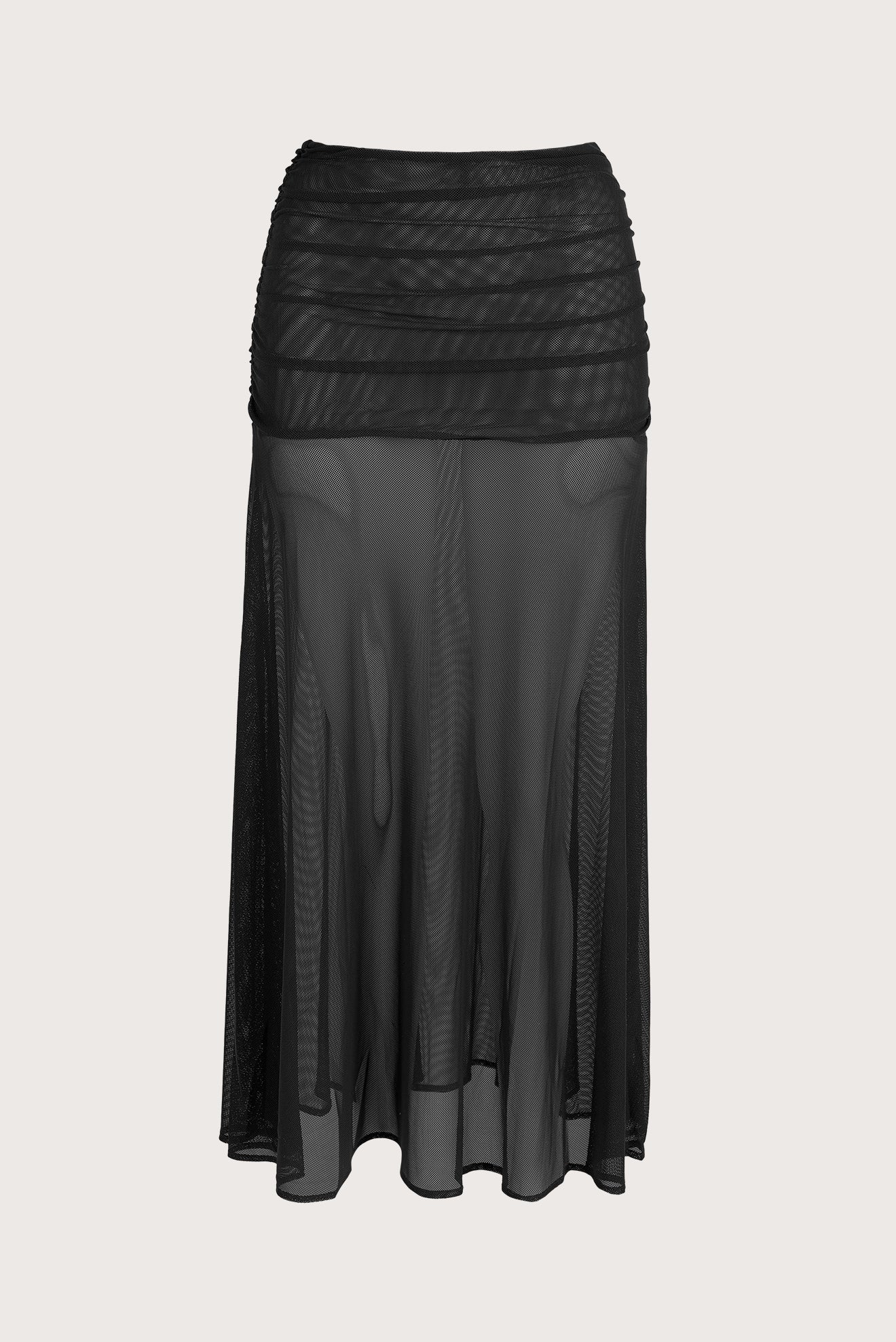 Black Long Mesh Skirt