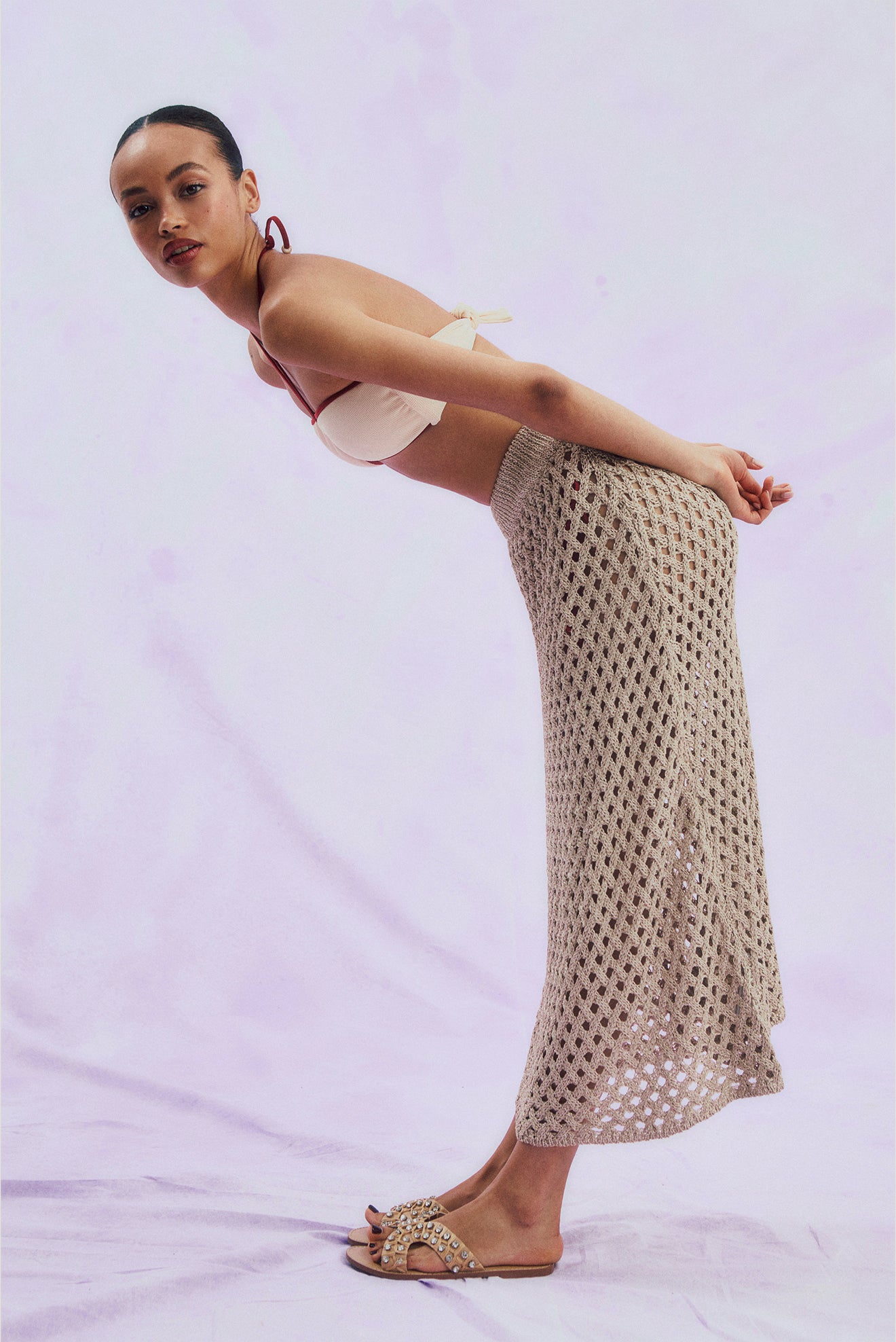 Falda Larga Calada Do Reis Beige