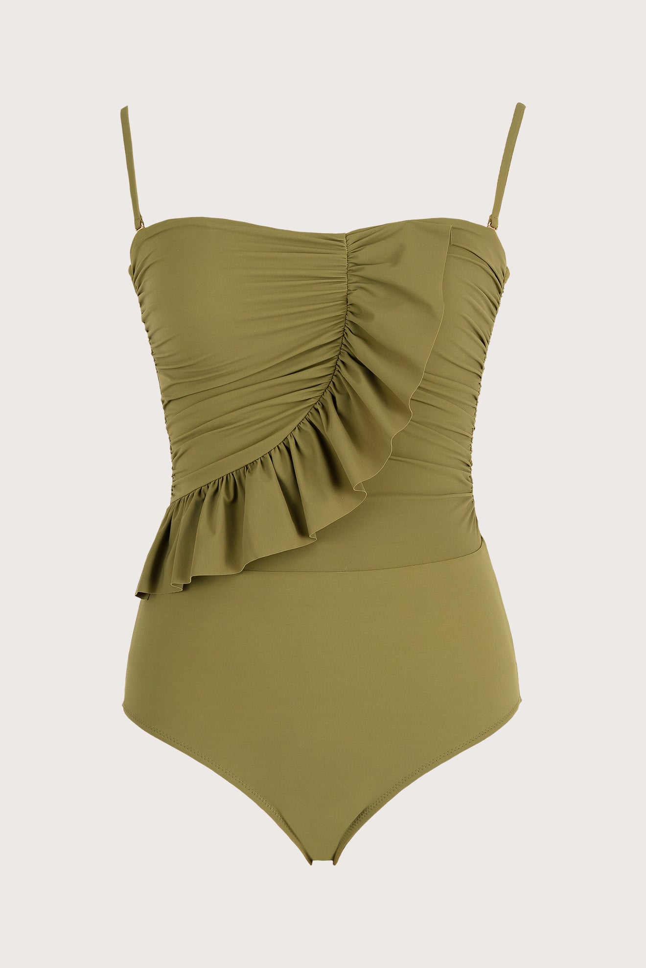 Jatoba Green Ruffle One-Piece
