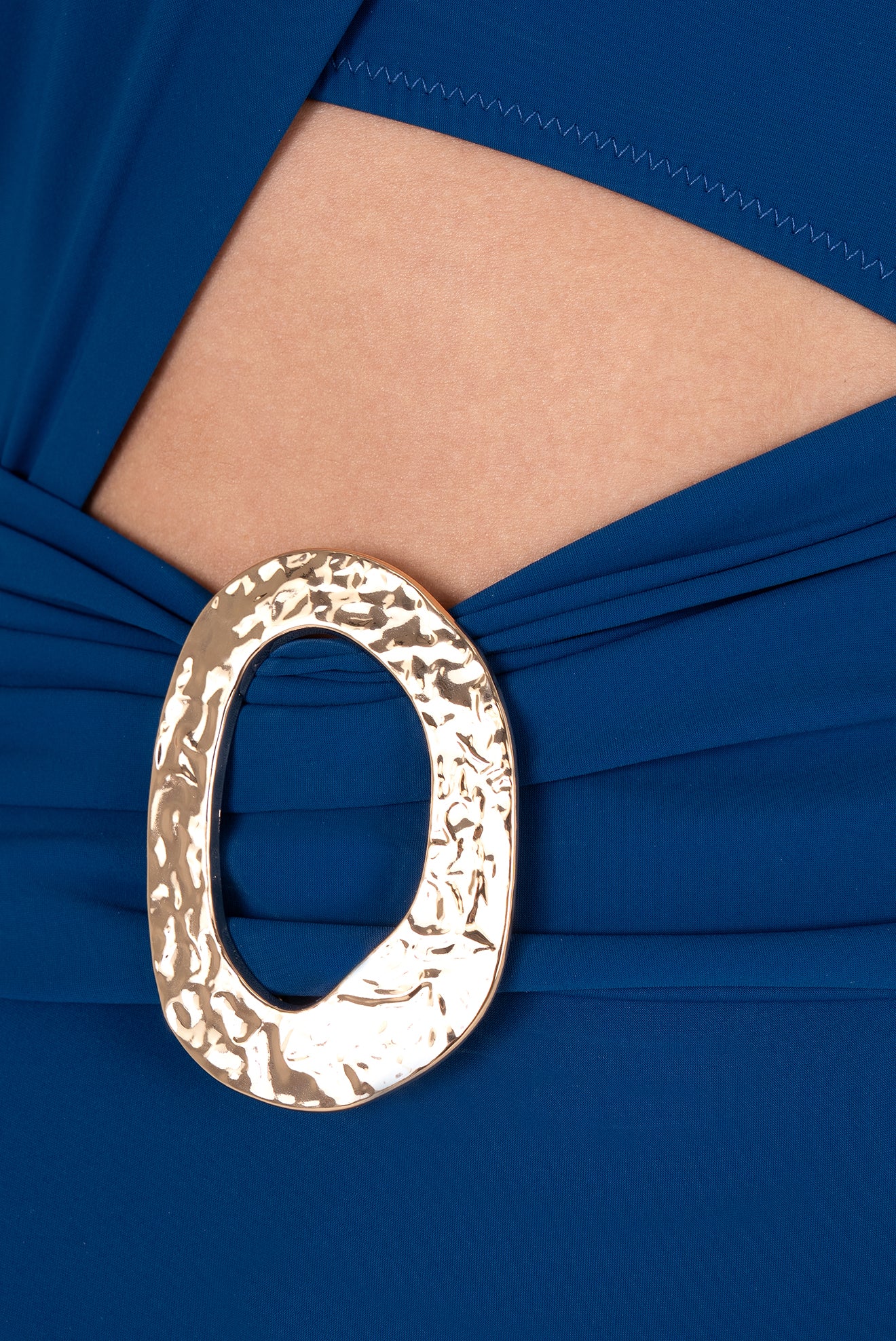 Paraty Blue One-Shoulder Buckle One-Piece