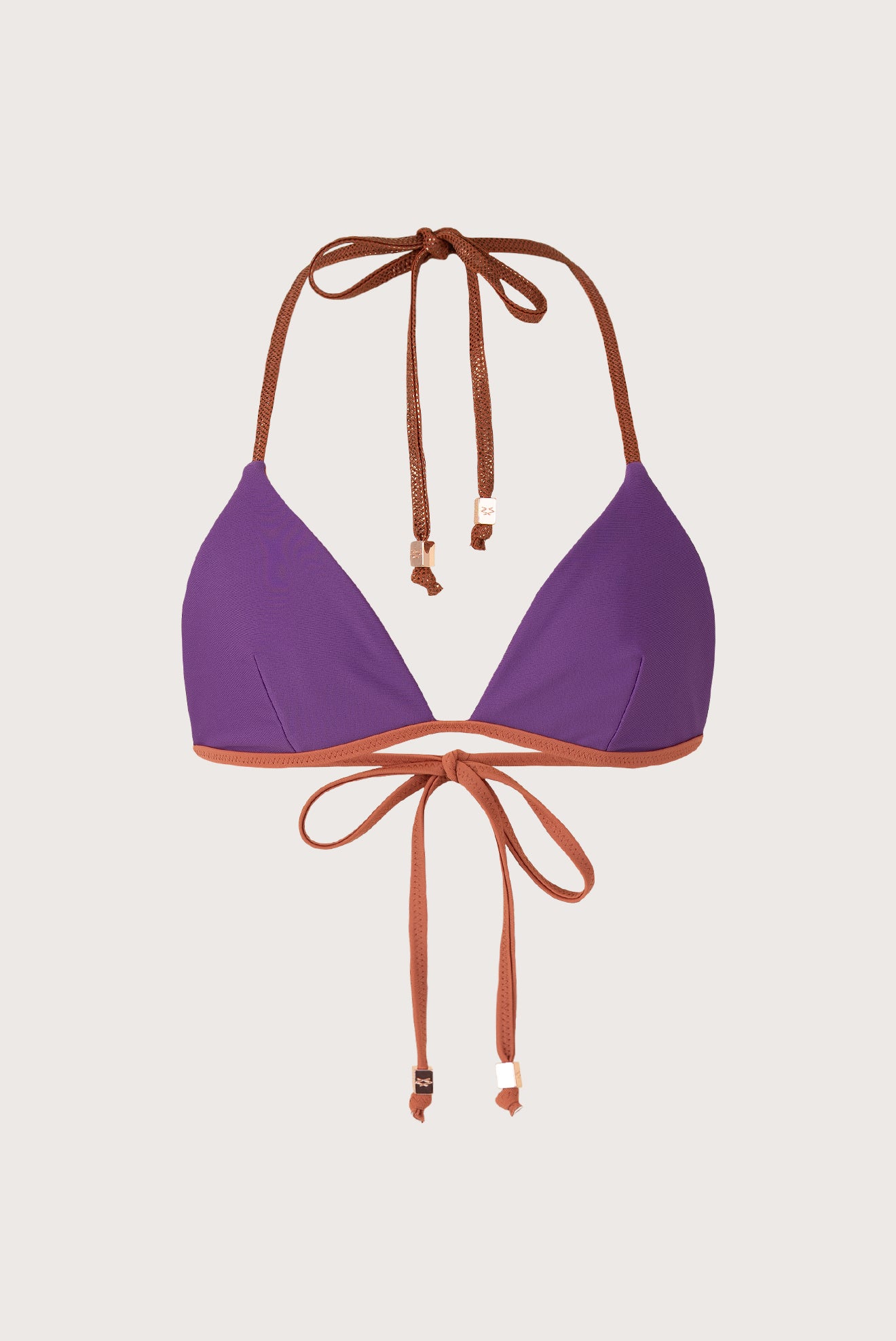 Top Triángulo Ribeteado Reversible Caoba