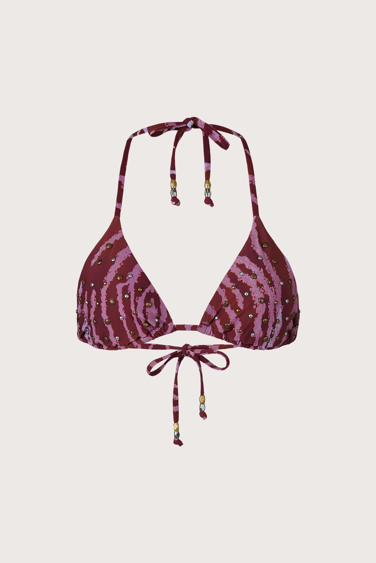Zafira Stud Triangle Bikini Top
