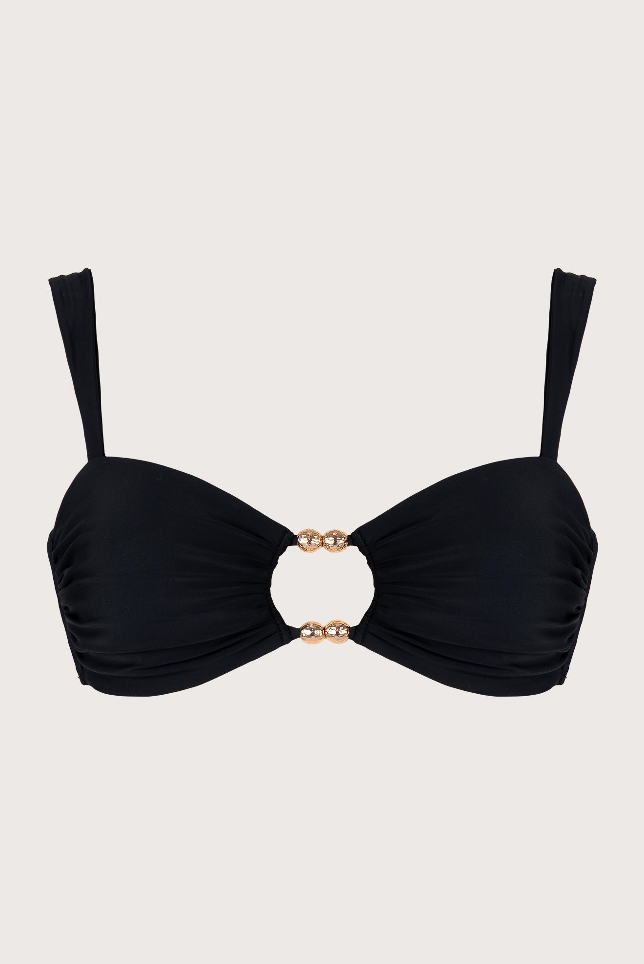 Ilhabela Hole Metallic Detail Bandeau Top Black
