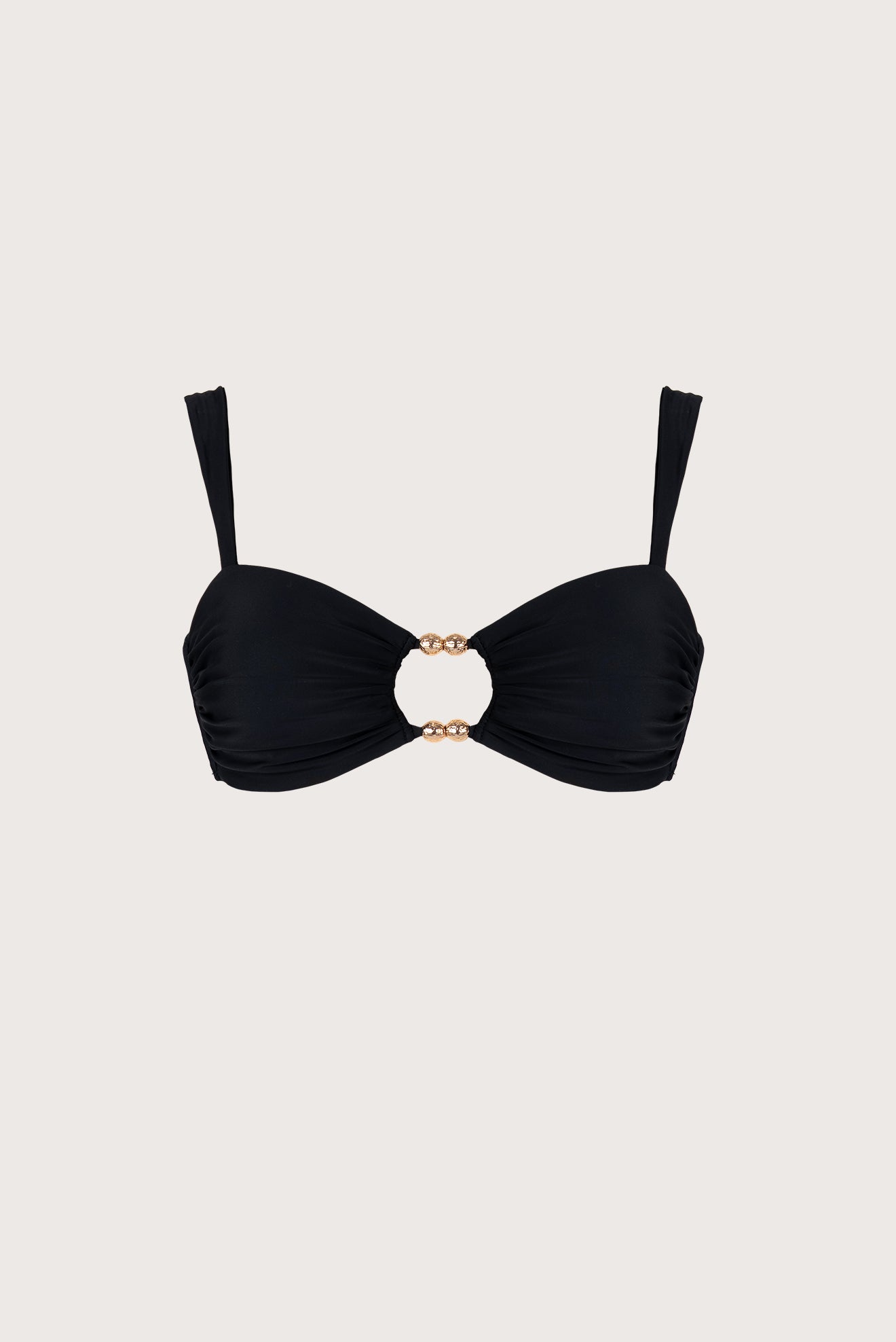 Ilhabela Hole Metallic Detail Bandeau Top Black