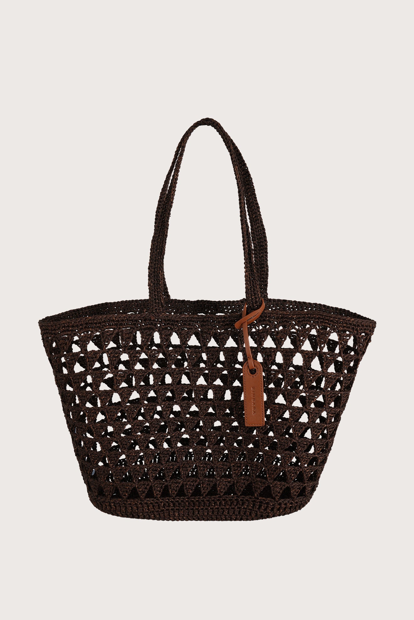 Crochet Triangle Basket Brown
