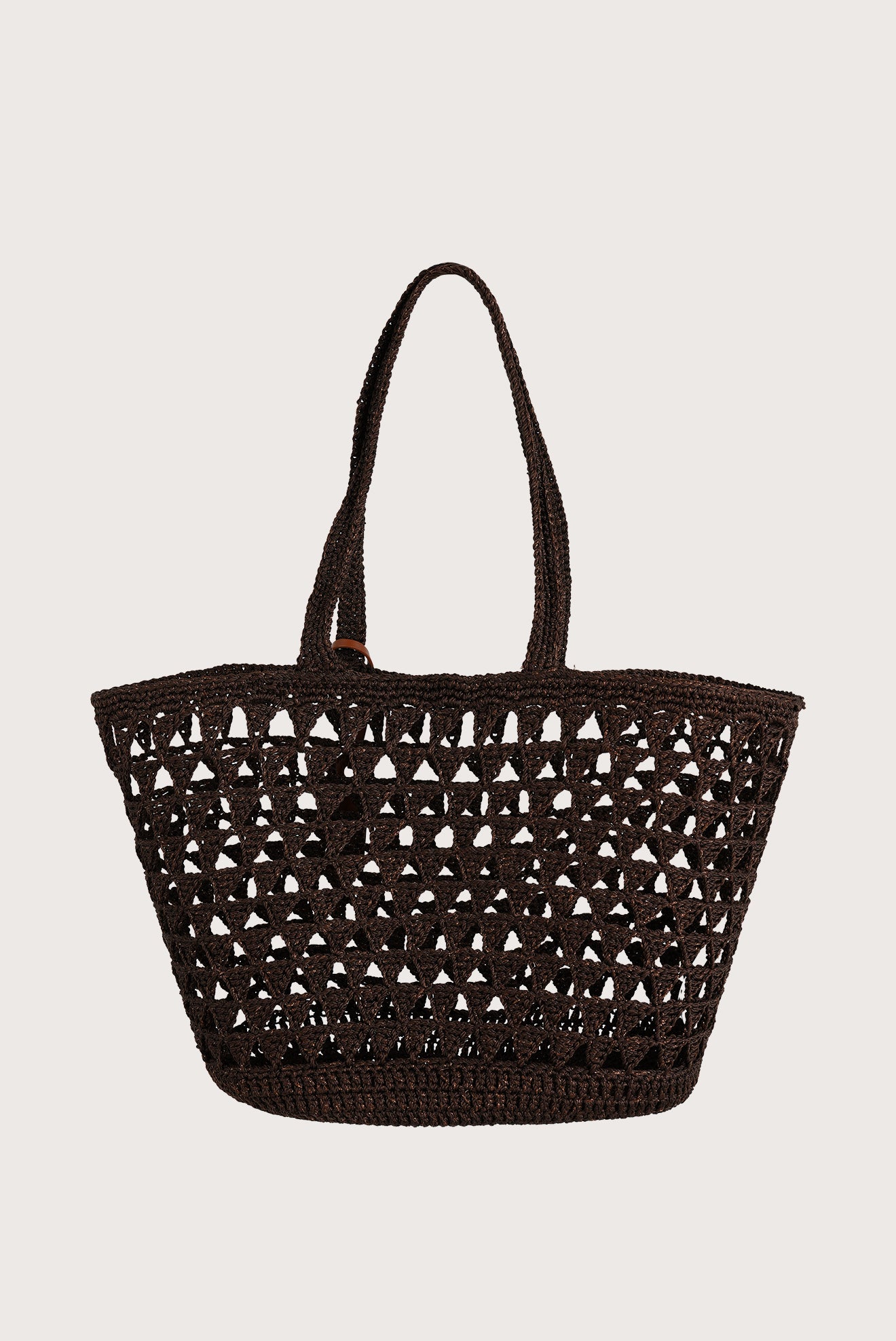 Crochet Triangle Basket Brown
