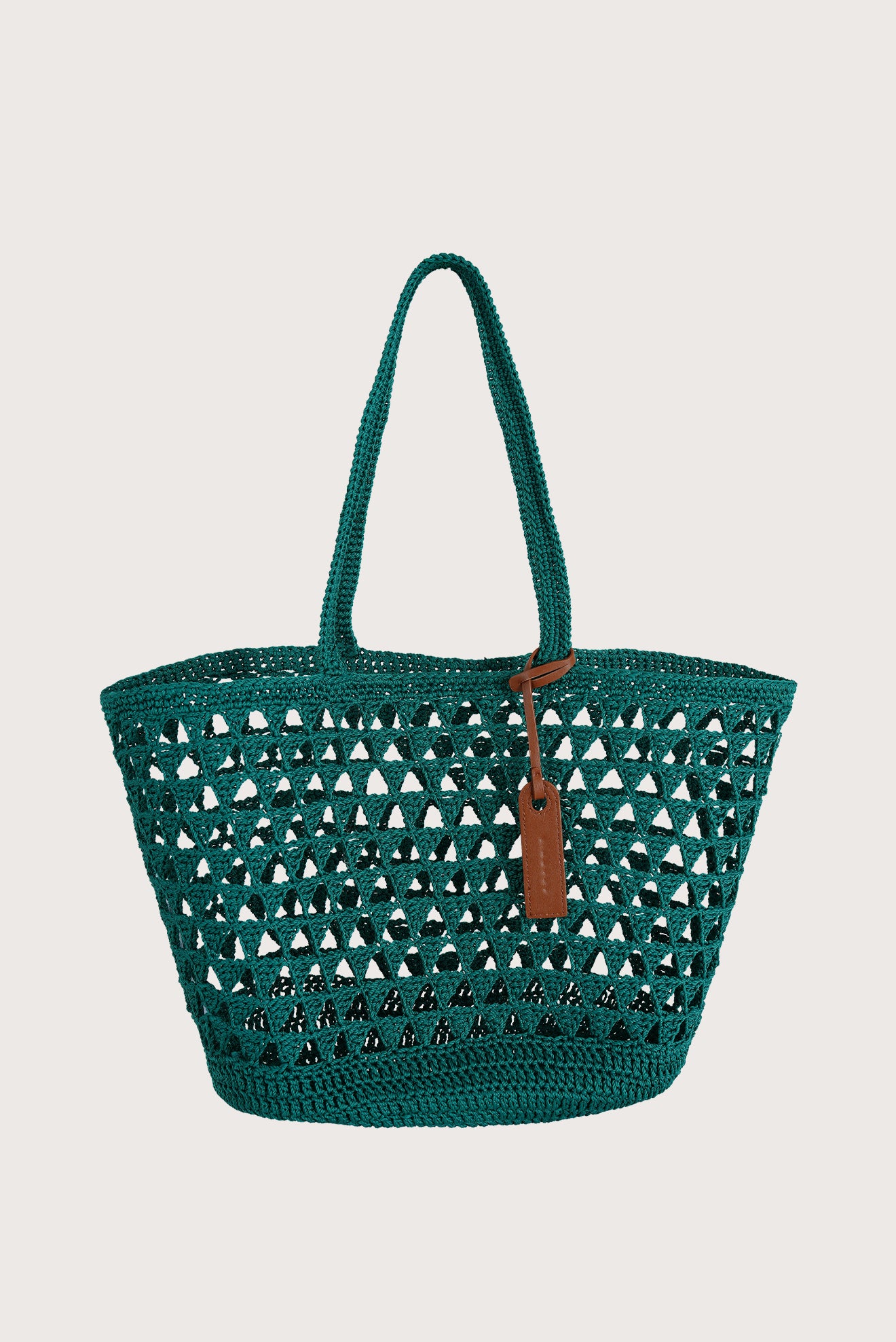 Crochet Triangle Basket Green