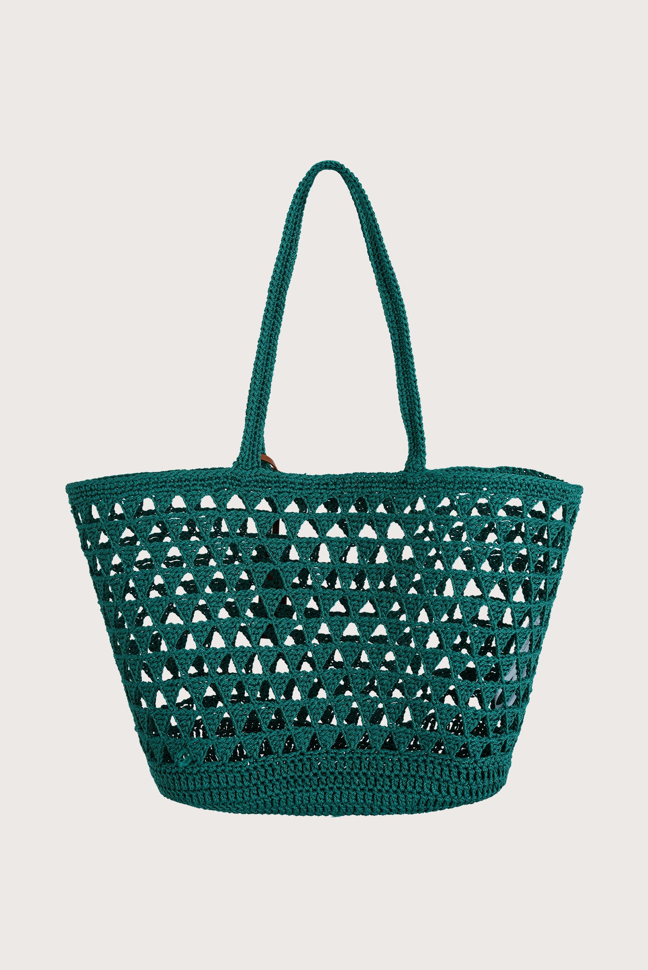 Crochet Triangle Basket Green