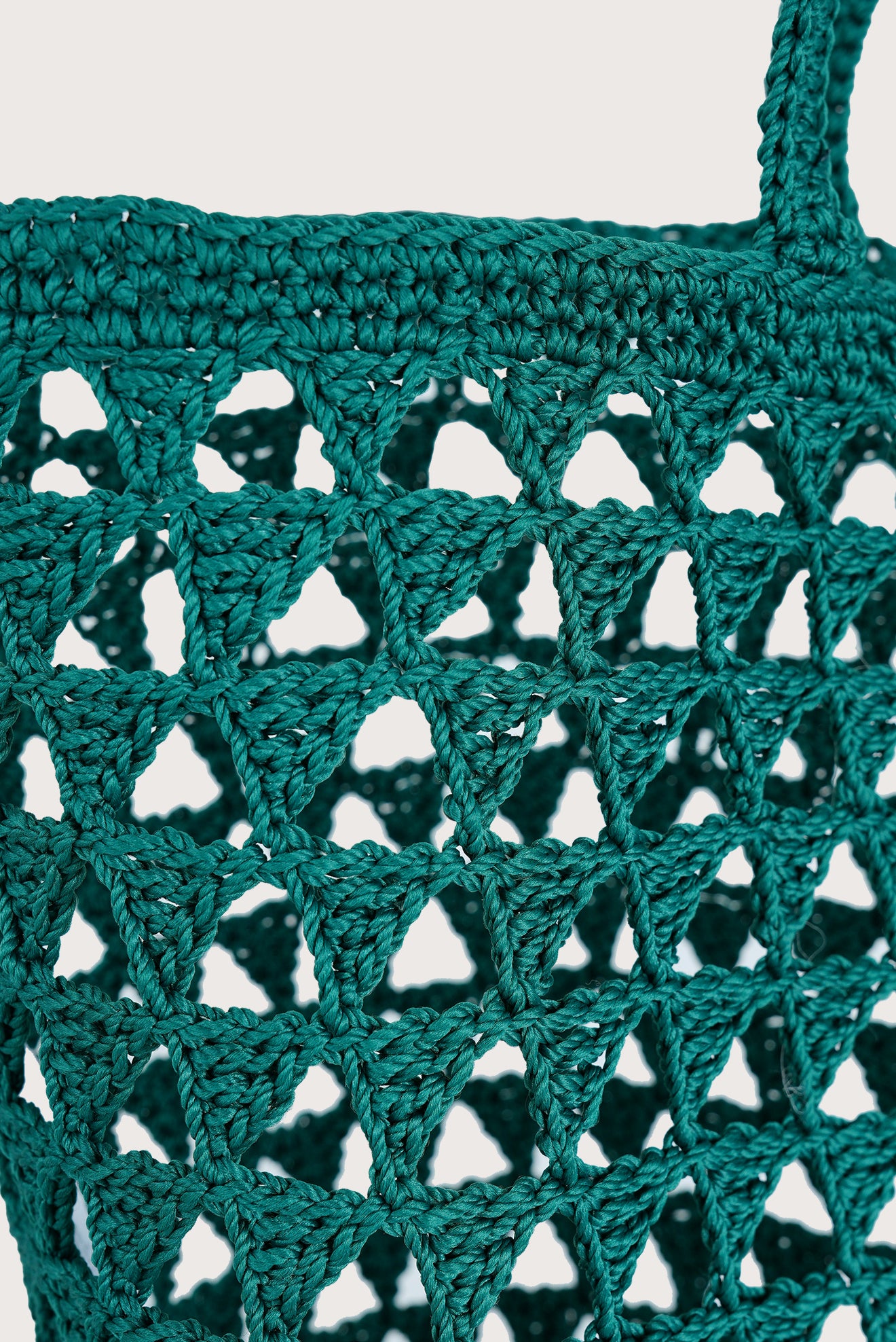 Crochet Triangle Basket Green