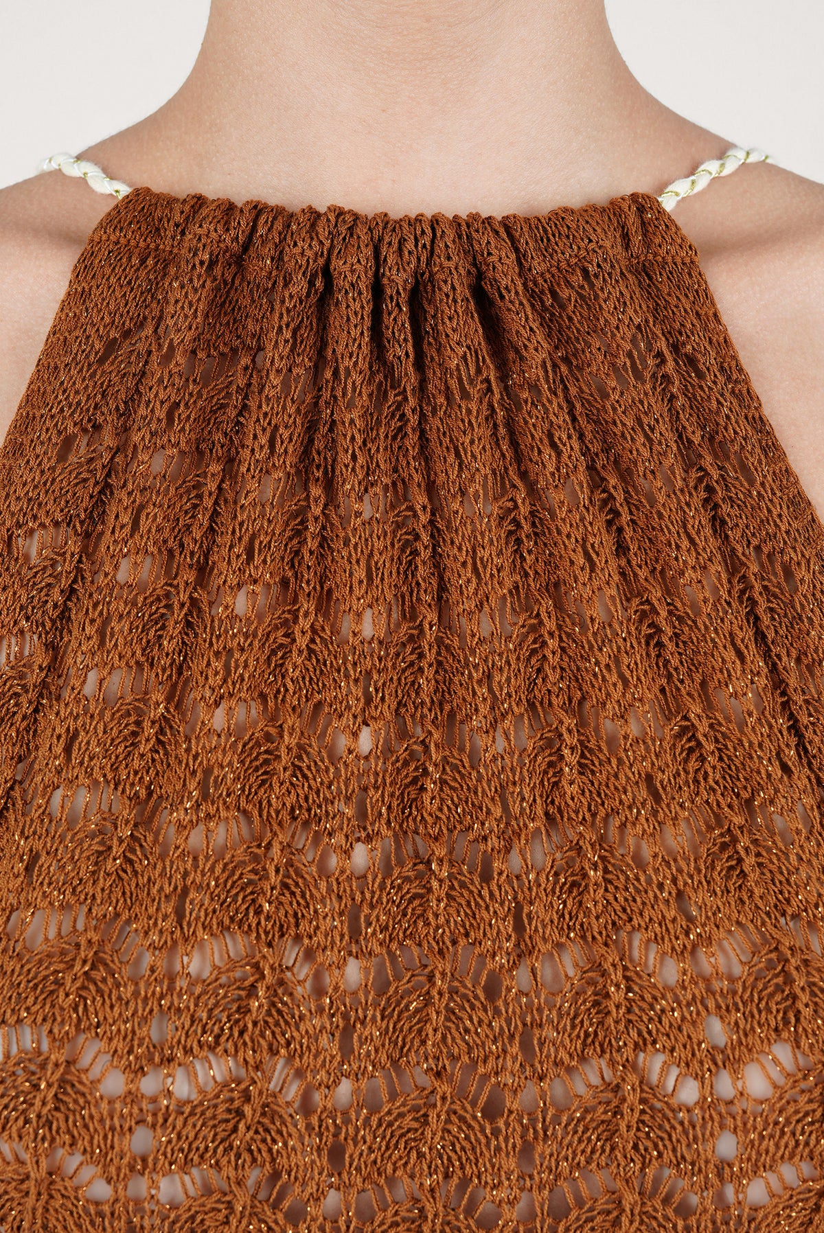 Caraiba Halter Long Dress Gold