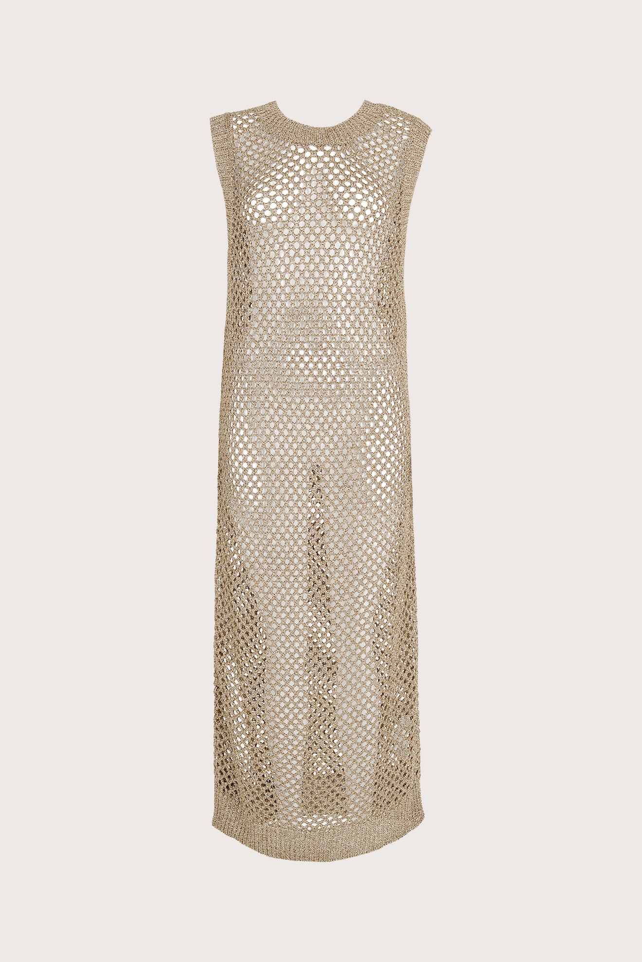 Vestido Largo Calado Do Reis Beige