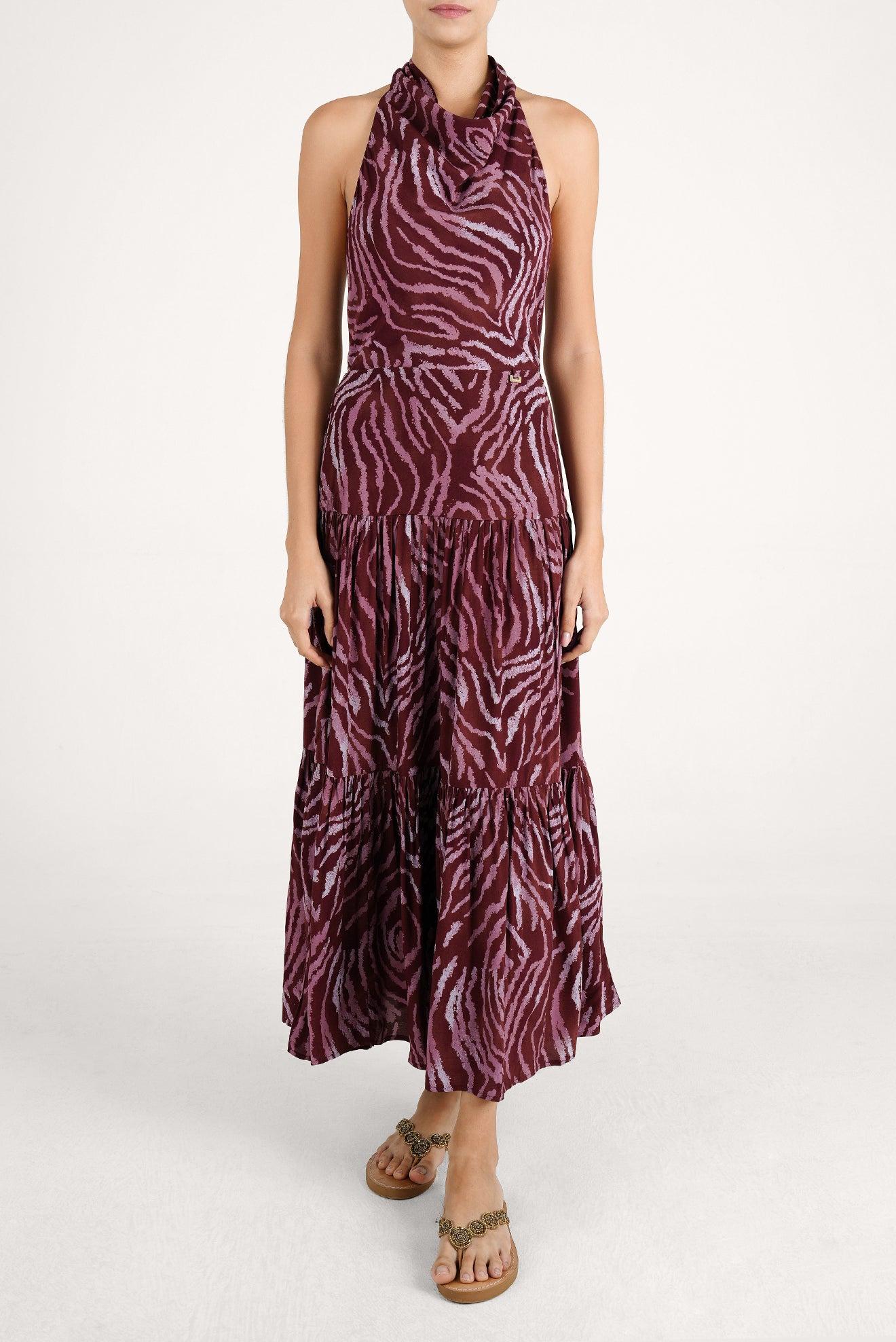 Zafira Long Halter Dress