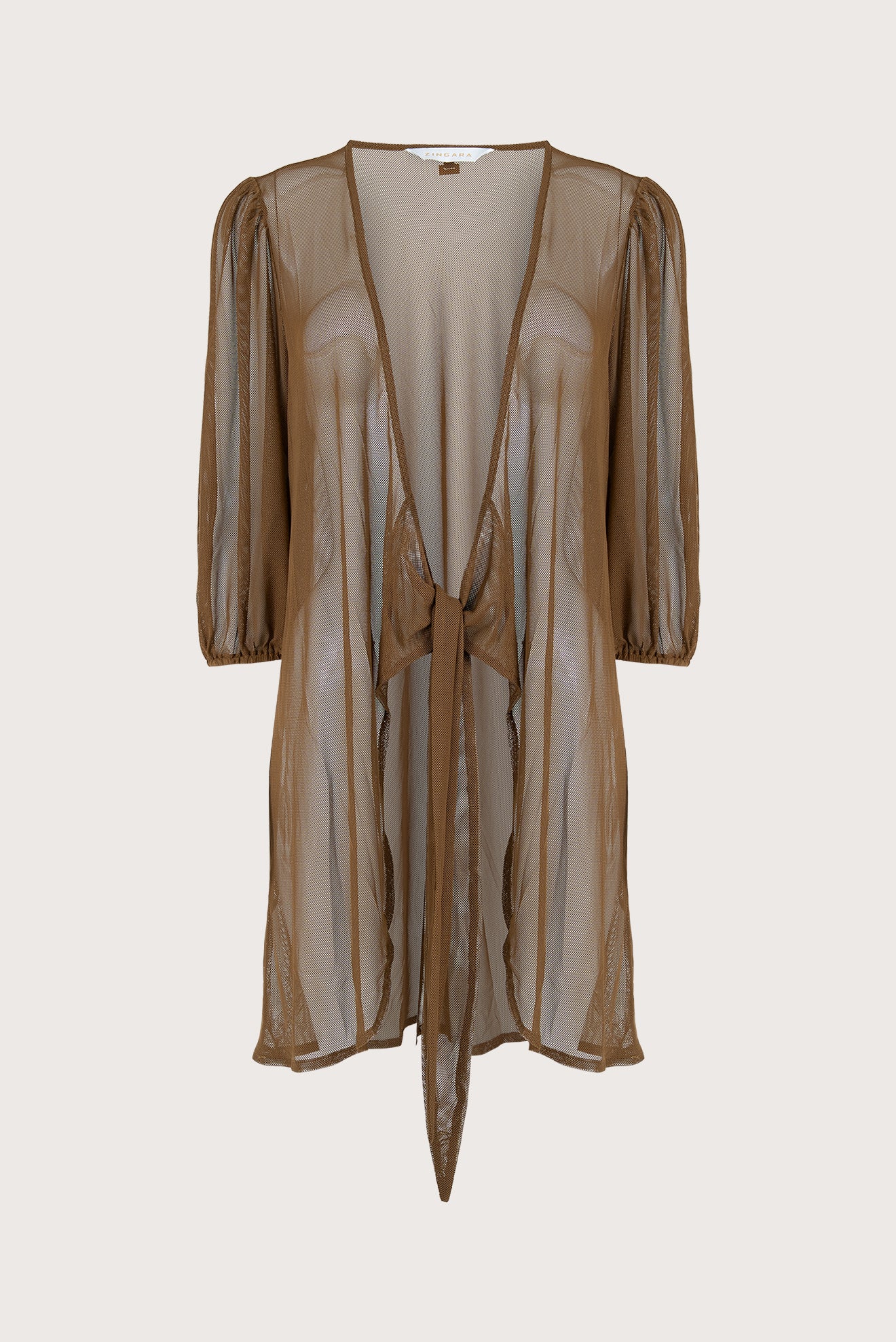 Brown Mesh Cover-Up