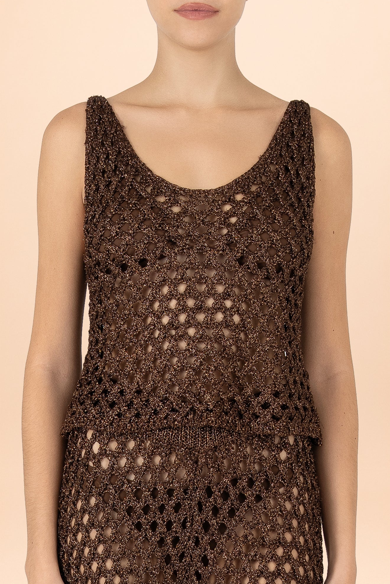 Brown Do Reis Open-Knit Top