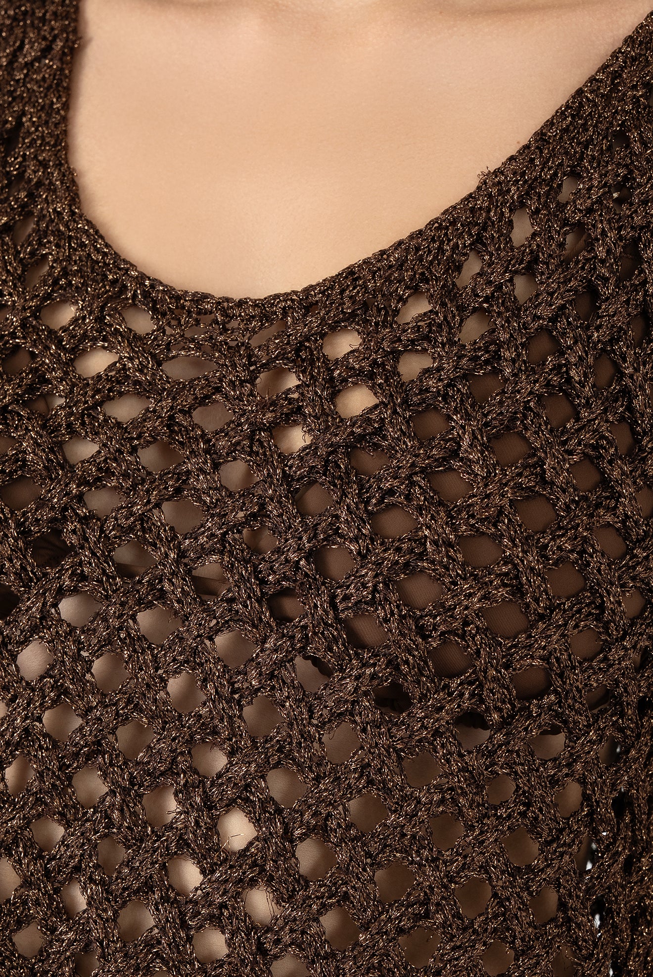 Brown Do Reis Open-Knit Top