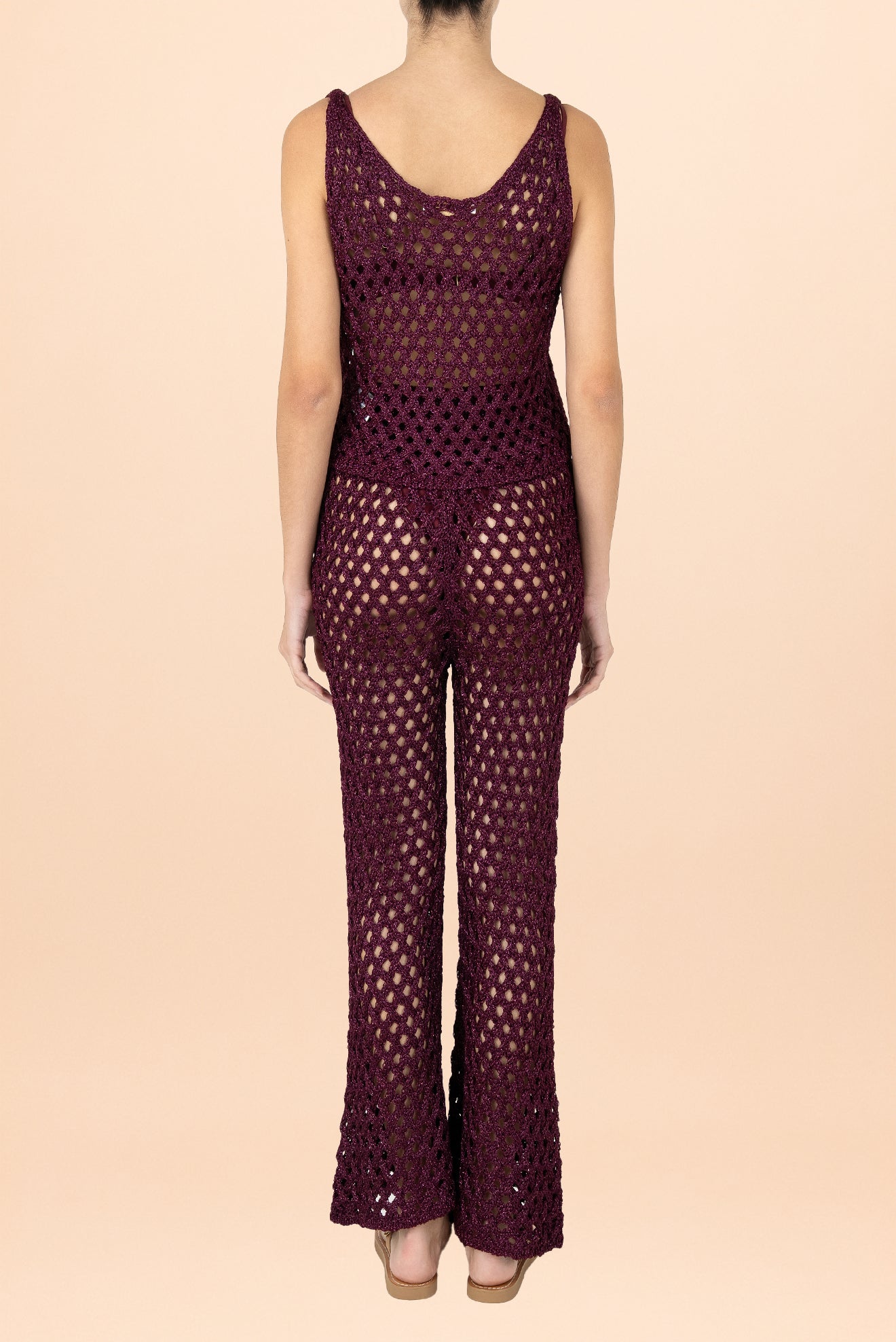 Wine Do Reis Open-Knit Top