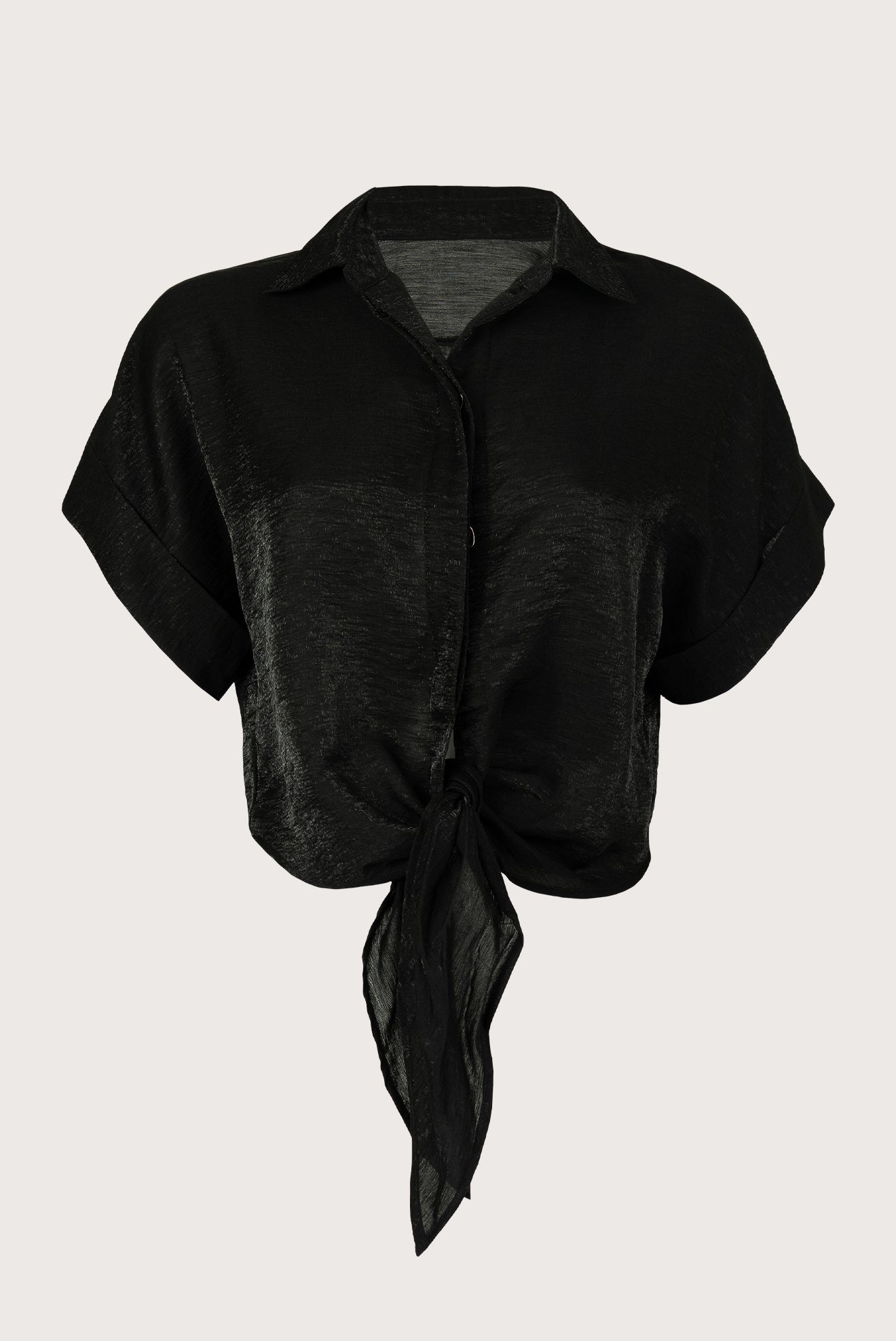 Camisa Crop Ilhabela Shine Negro