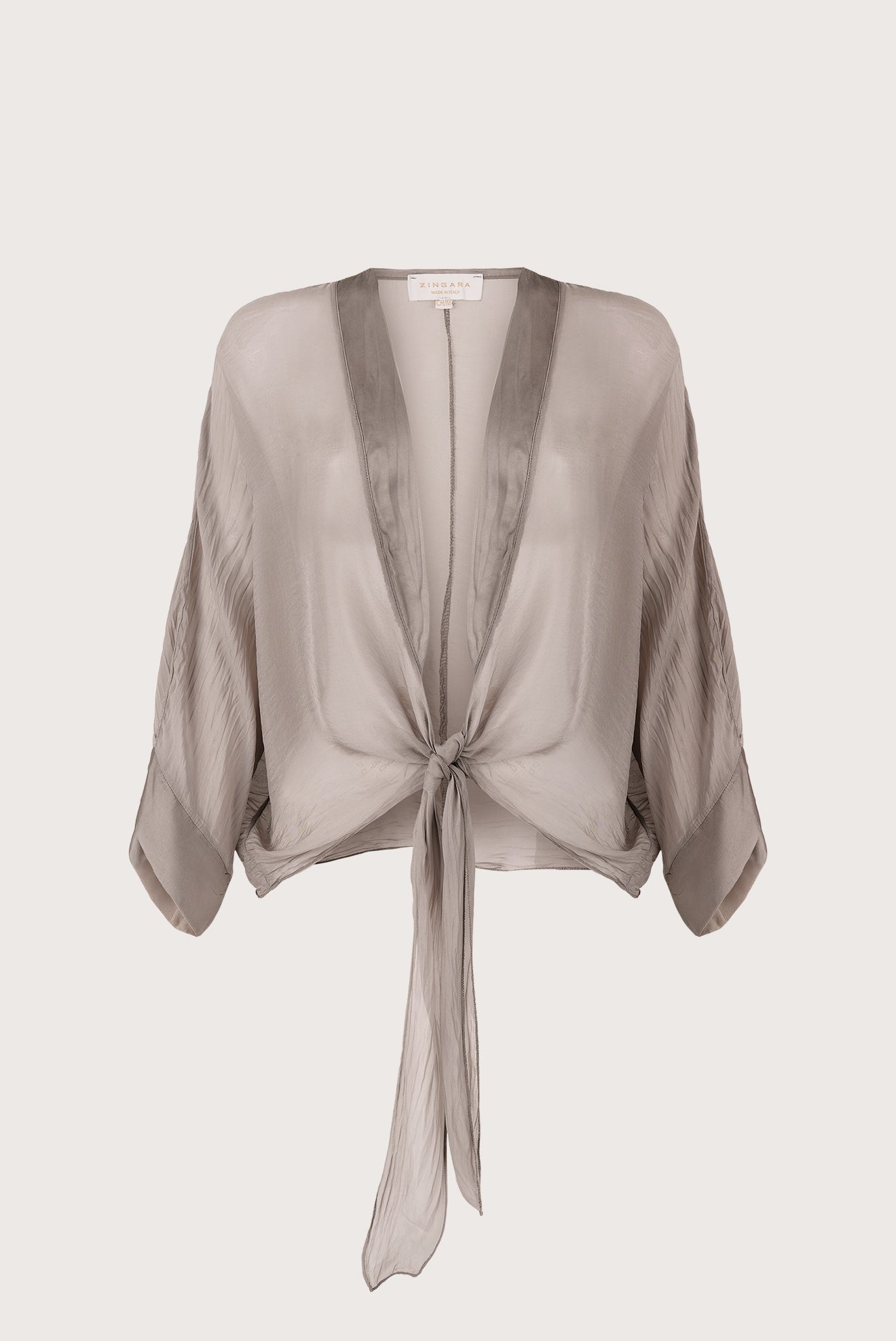 Camisa Amarre Seda Fango, vista frontal