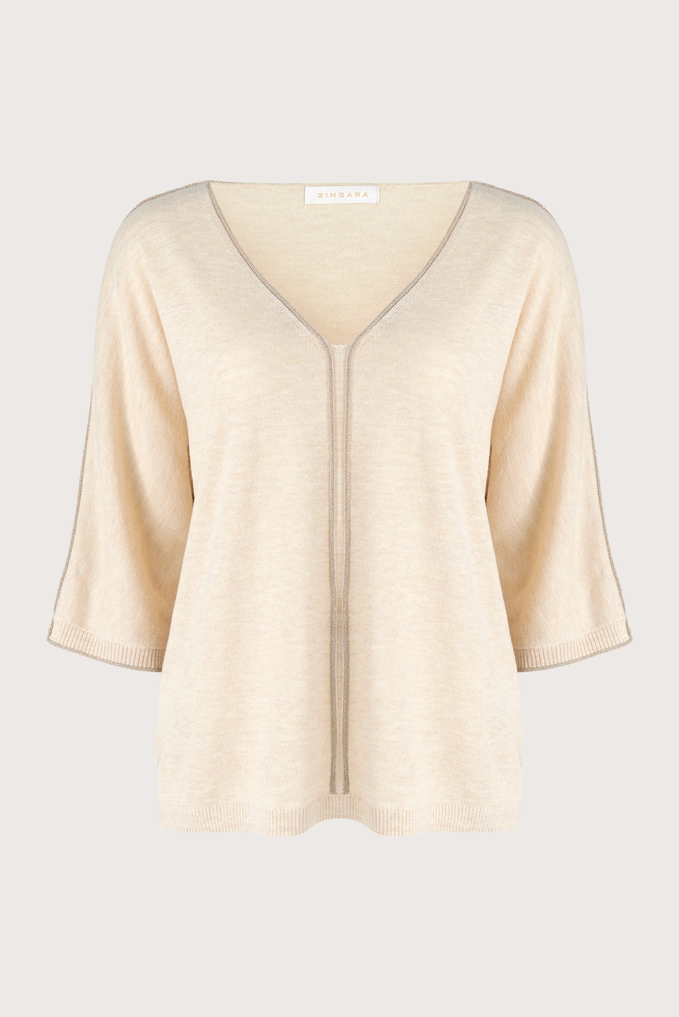 Suéter Perla Cuello V Crema