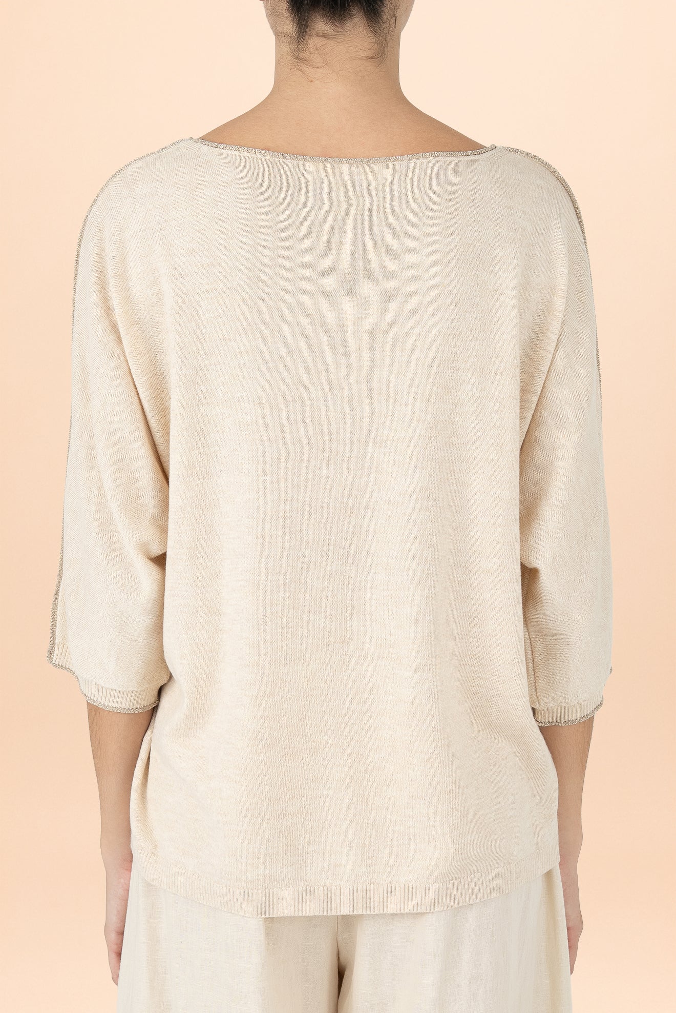 Suéter Perla Cuello V Crema