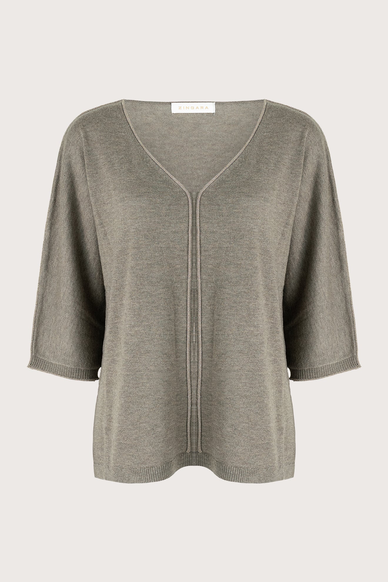 Suéter Perla Cuello V Gris