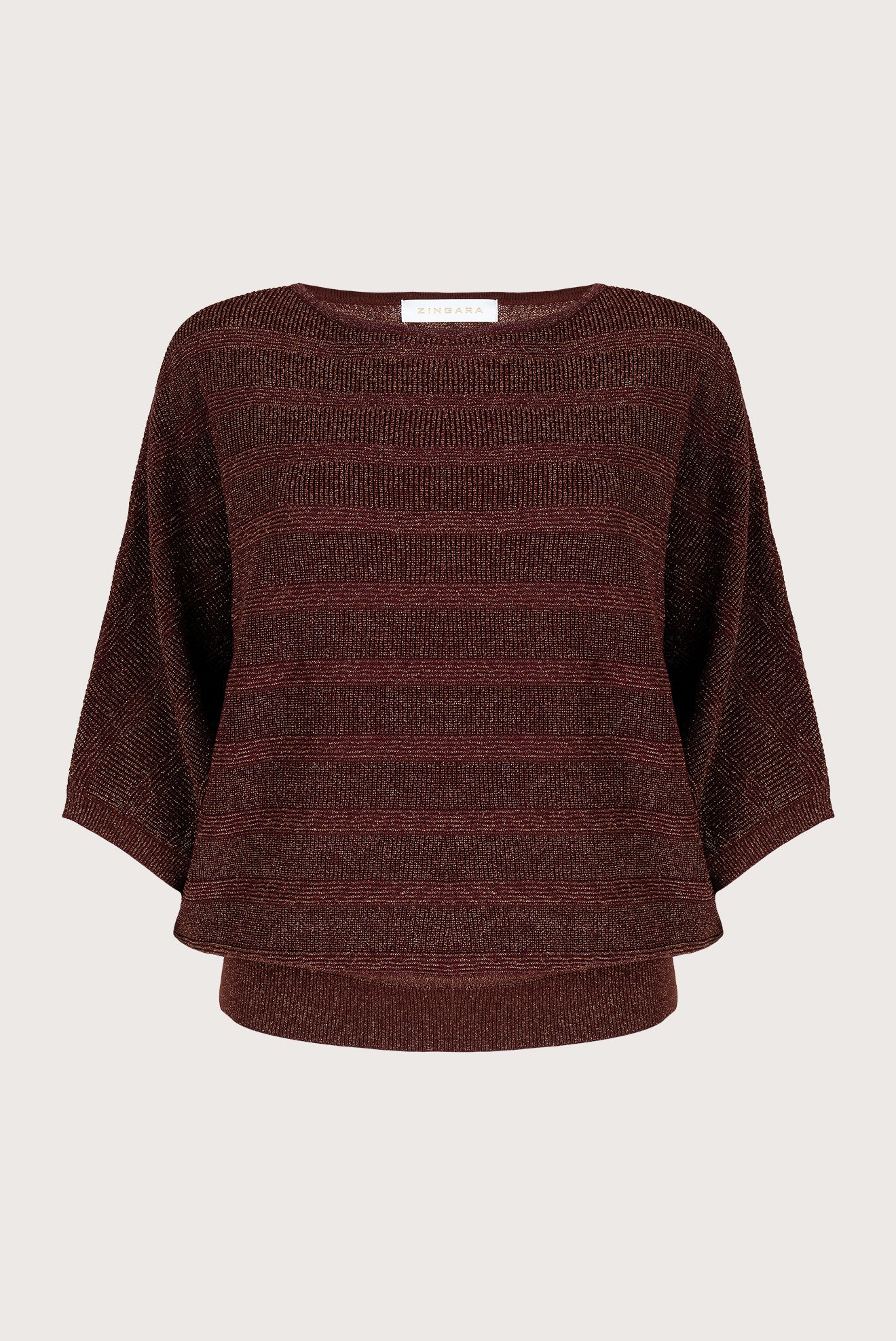 Suéter Perla Lurex Stripe Café