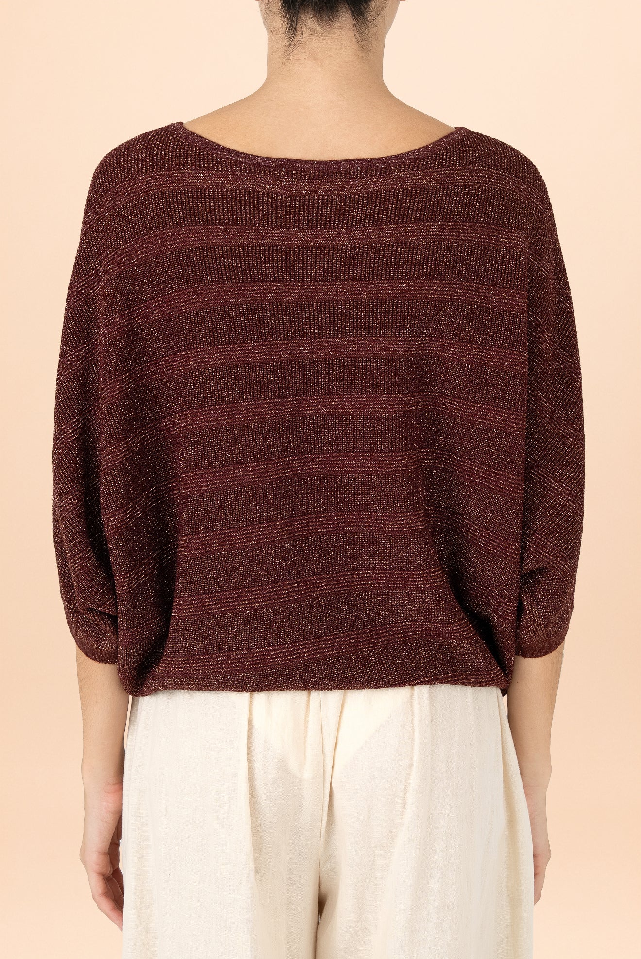 Suéter Perla Lurex Stripe Café