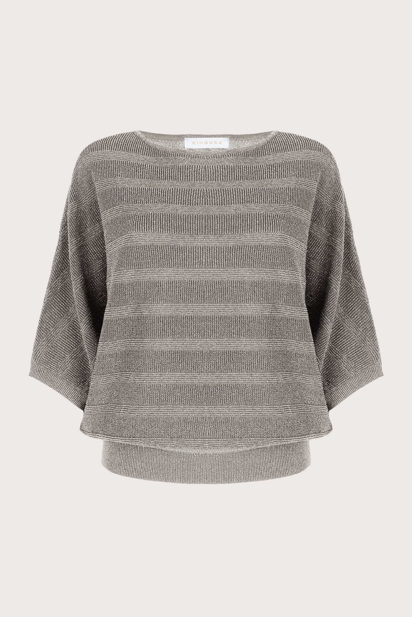 Suéter Perla Lurex Stripe Gris