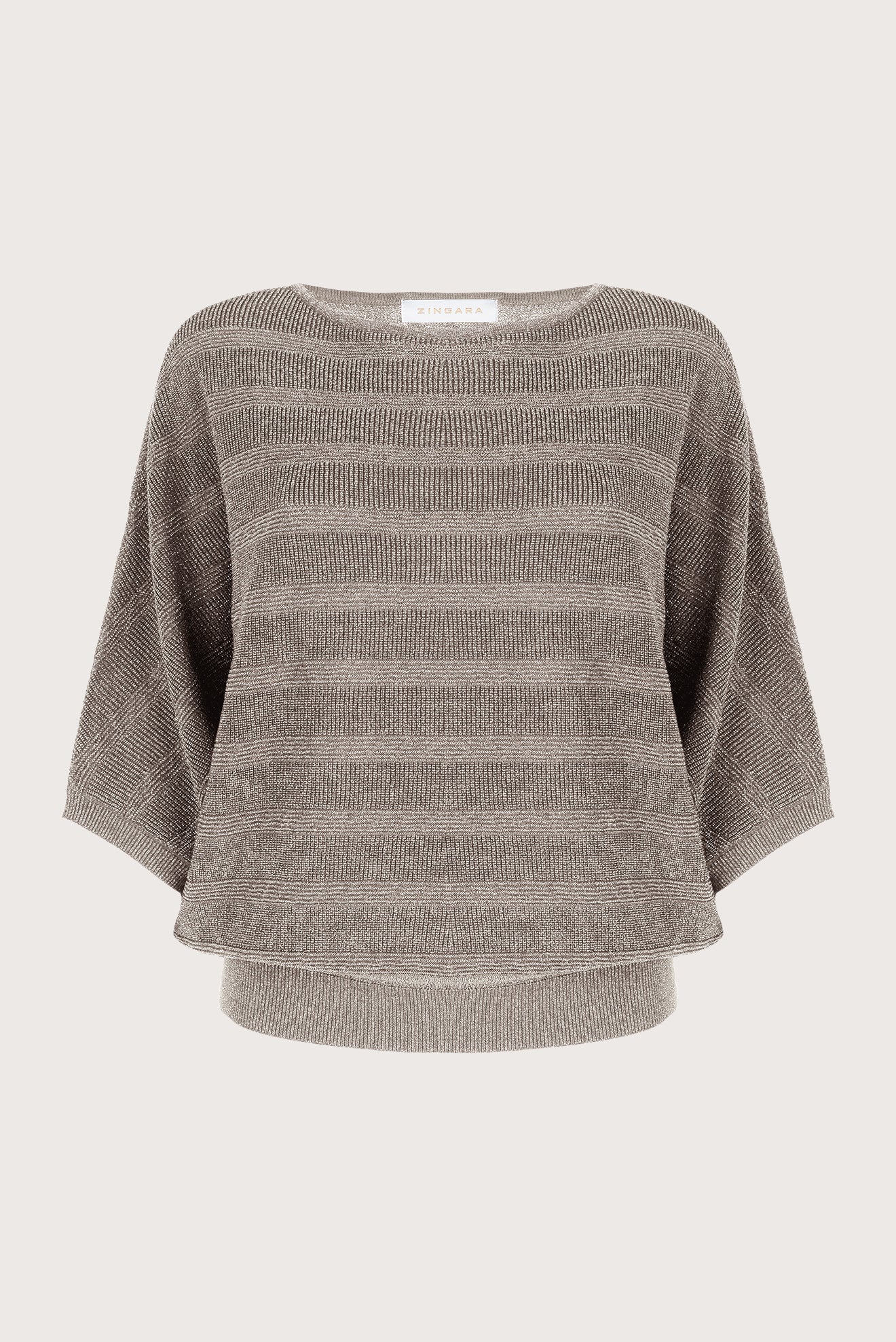 Suéter Perla Lurex Stripe Gris