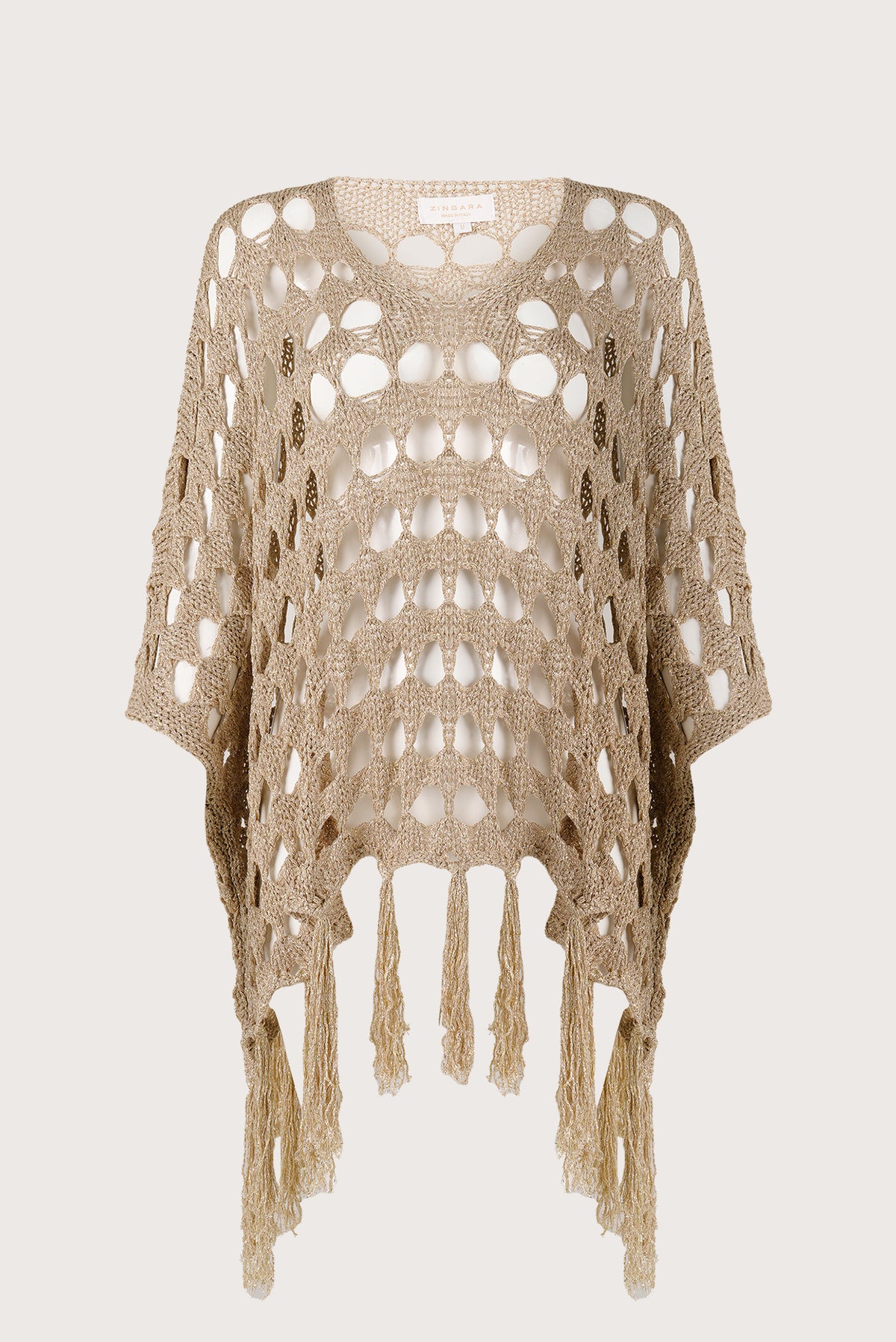 Poncho flecos amira dorado