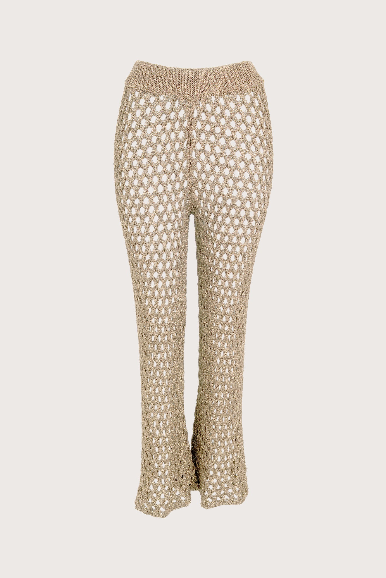 Beige Do Reis Open-Knit Pants